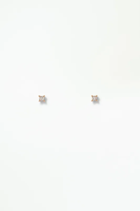 Princess Cut Diamond Stud Earring - Single sold by WWAKE