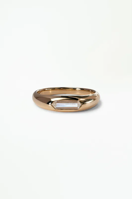 One Of A Kind Hex Cut Diamond Soft Signet No.3 made by WWAKE