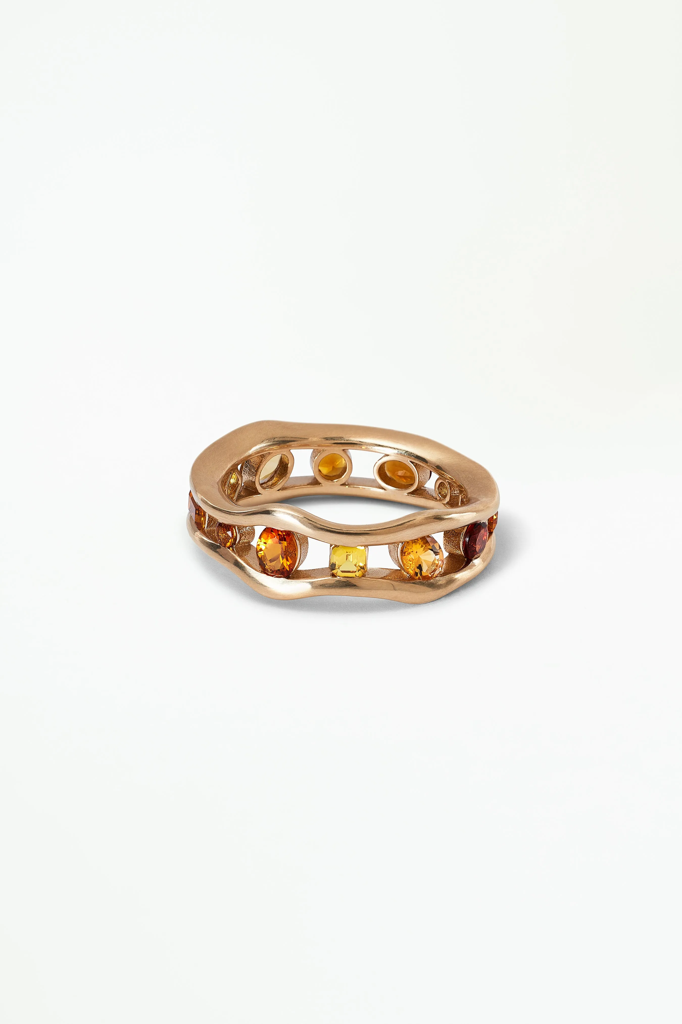 Sapphire and Citrine Float Ring sold by WWAKE
