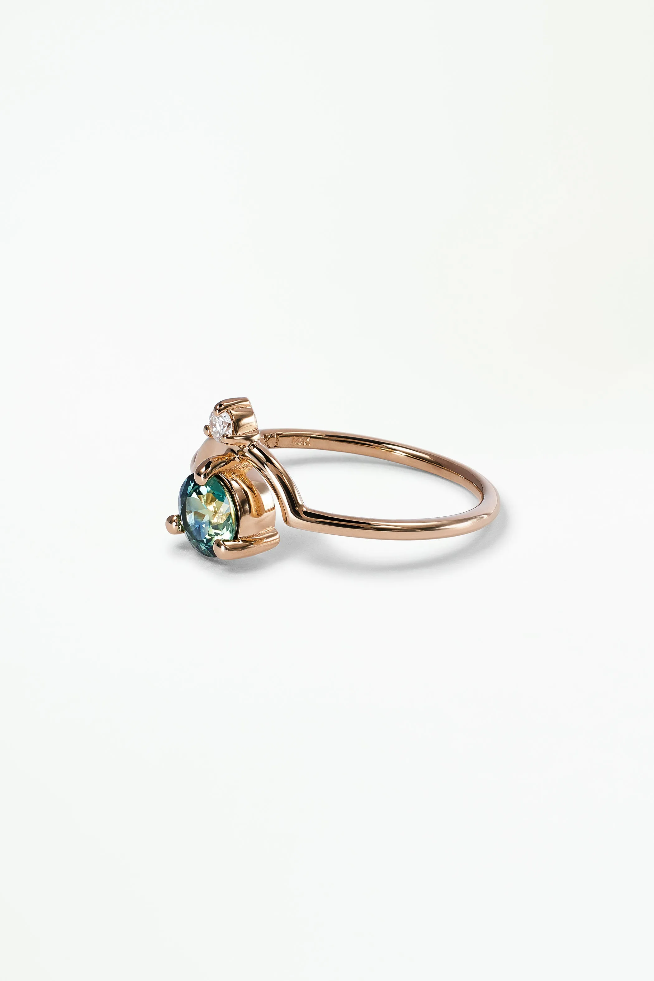 Medium Round Sapphire and Diamond Nestled Ring sold by WWAKE product image thumbnail 4