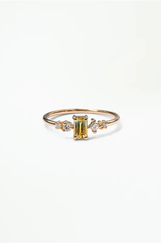 Emerald Cut Sapphire and Diamond Mosaic Ring No. 37 made by WWAKE