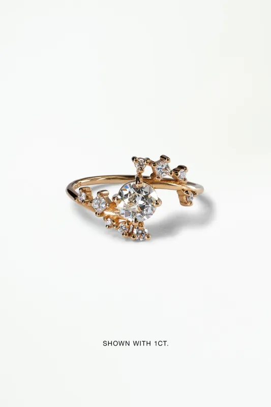 Round Brilliant Cut Diamond Celestial Ring made by WWAKE