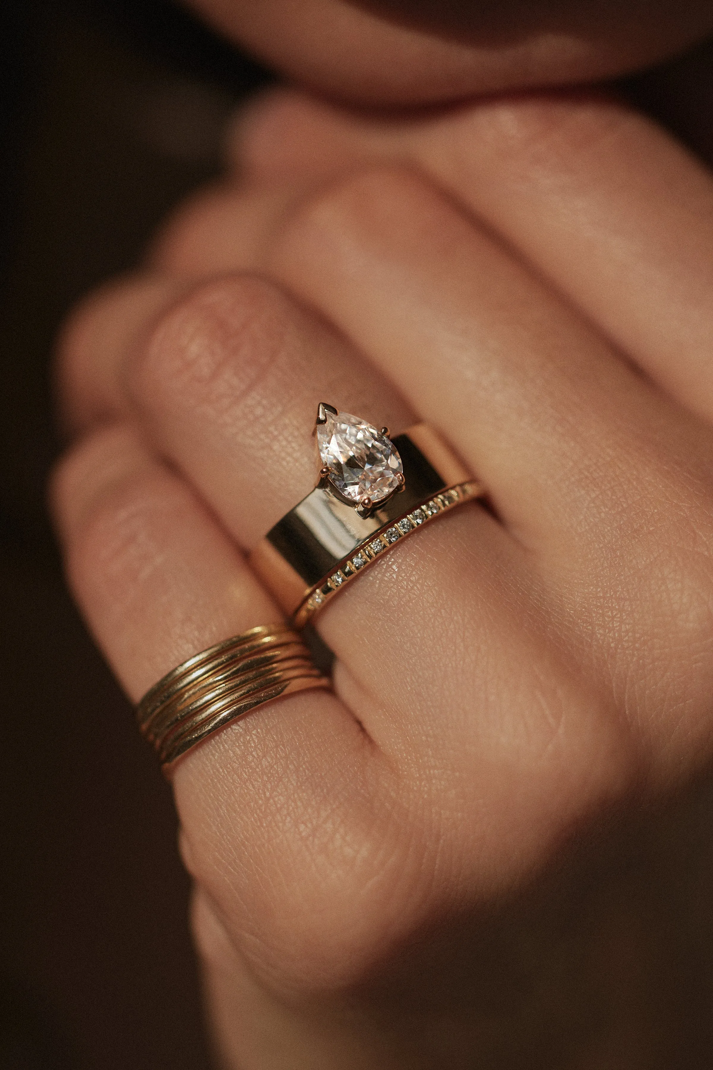 Pear Cut Diamond Monolith Ring sold by WWAKE product image thumbnail 2