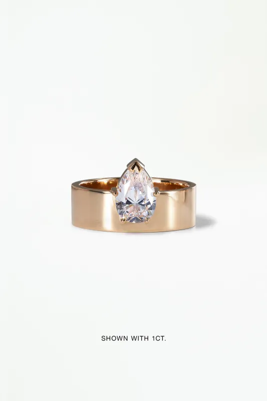 Pear Cut Diamond Monolith Ring made by WWAKE