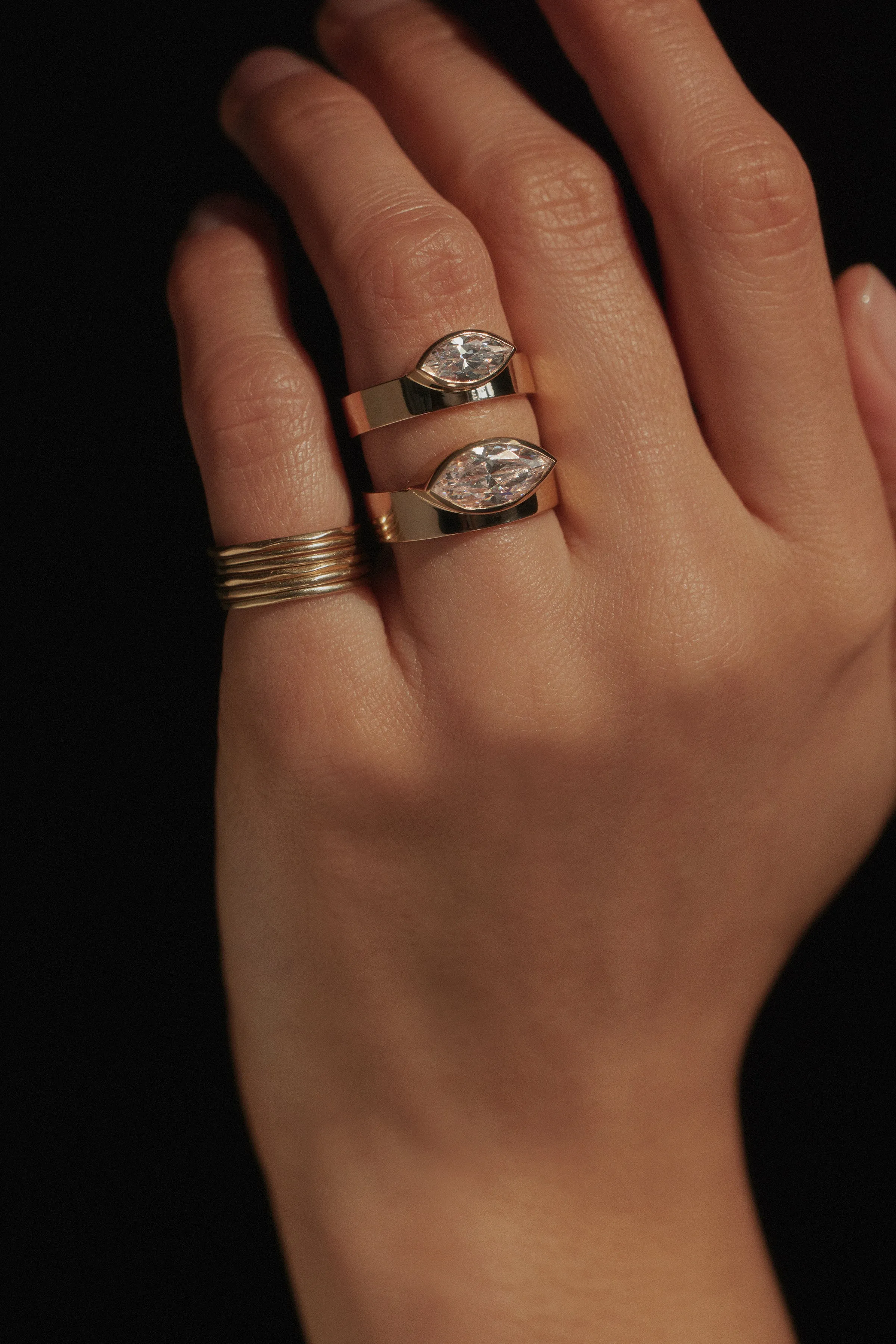 Marquise Cut Diamond Monolith Ring sold by WWAKE product image thumbnail 4