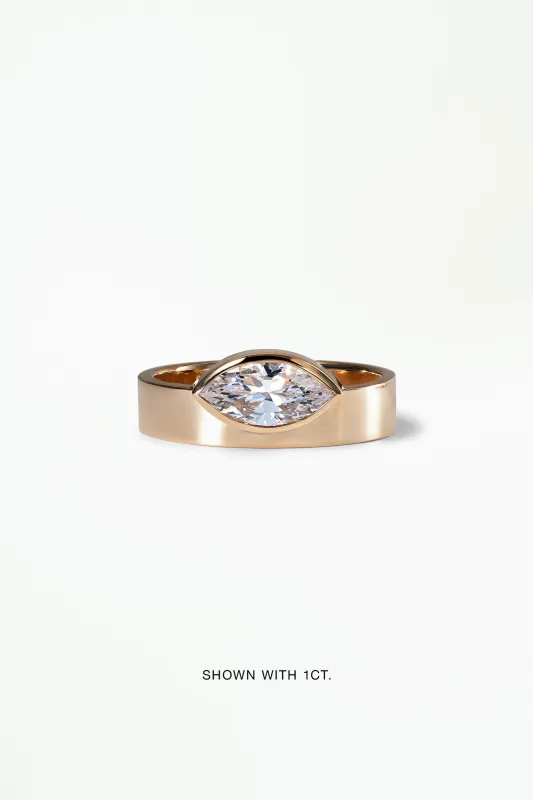 Marquise Cut Diamond Monolith Ring made by WWAKE