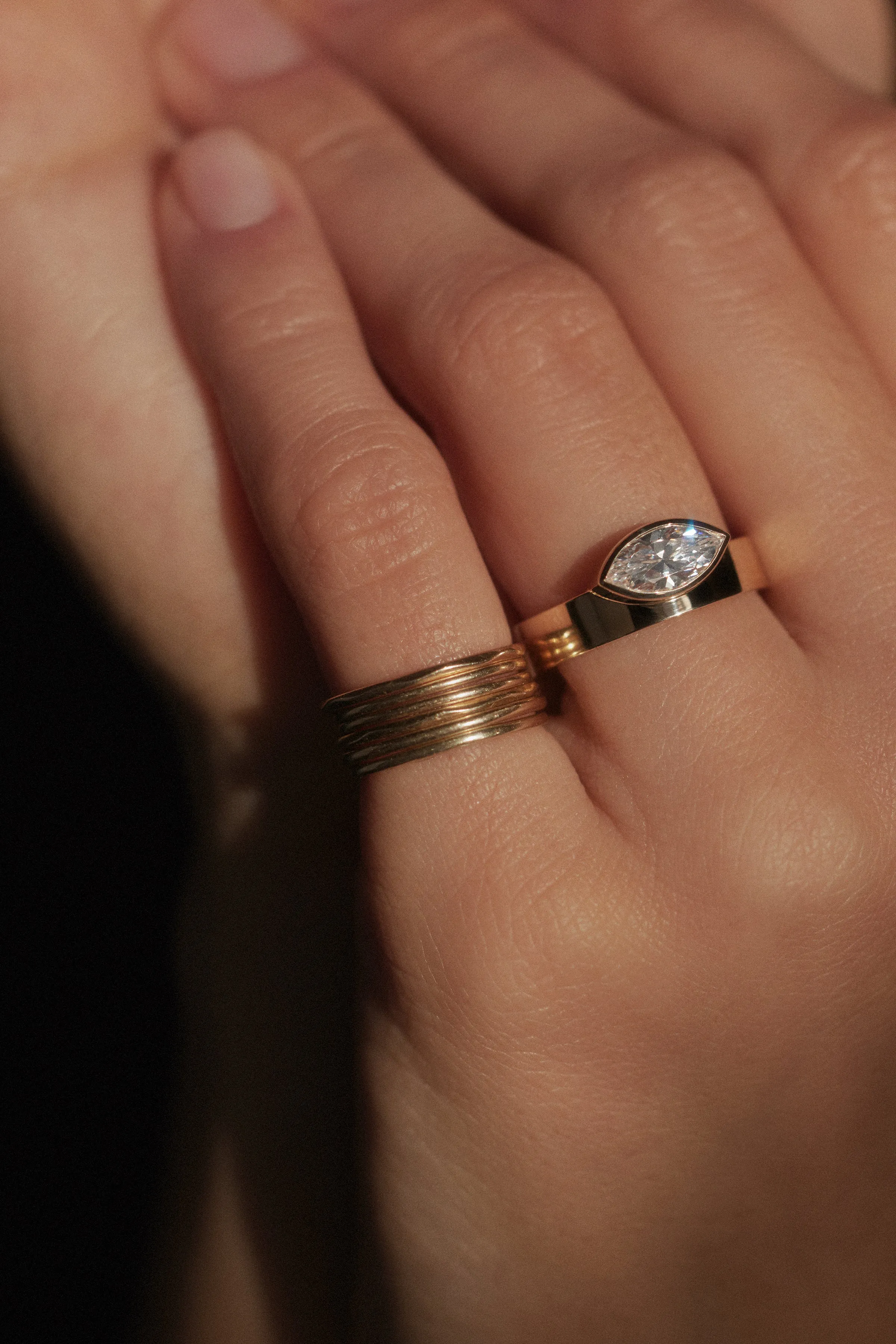 Marquise Cut Diamond Monolith Ring sold by WWAKE product image thumbnail 2