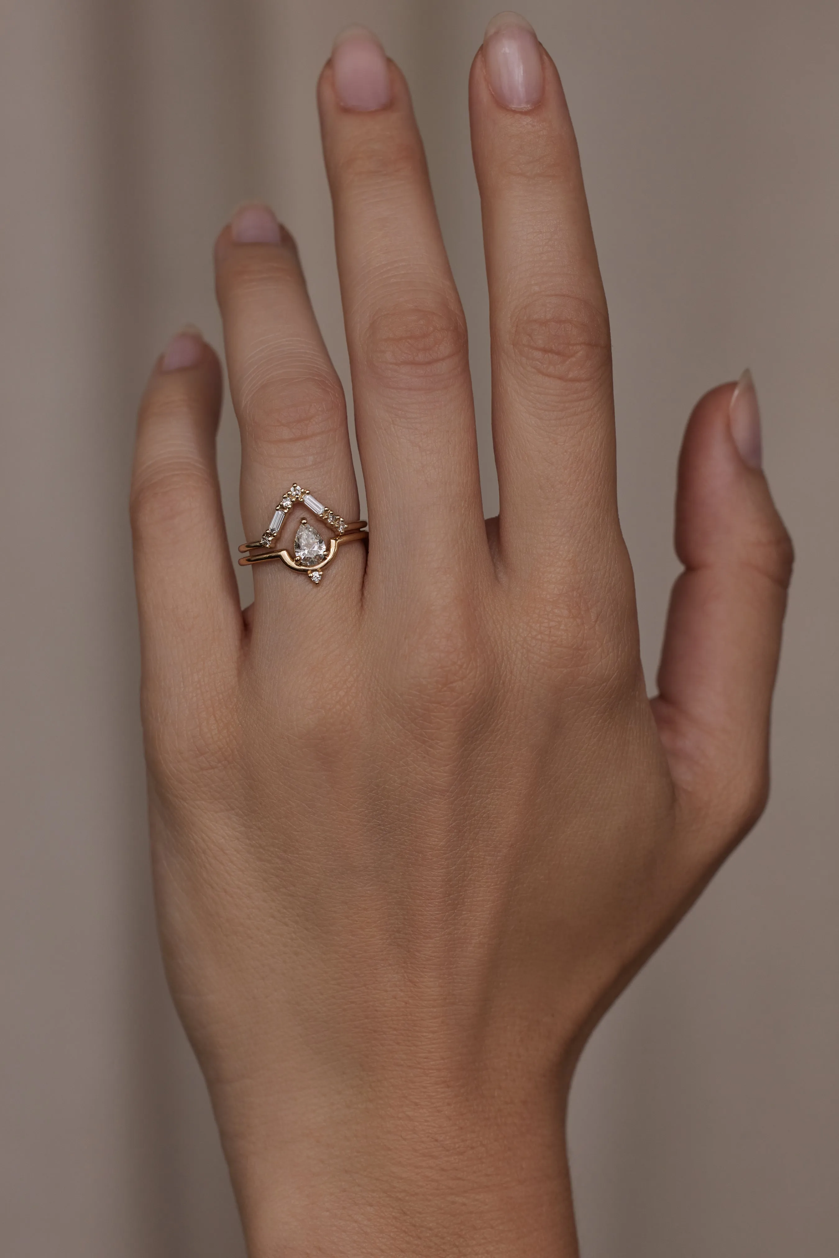 Diamond Triangle Pillar Ring sold by WWAKE product image thumbnail 2
