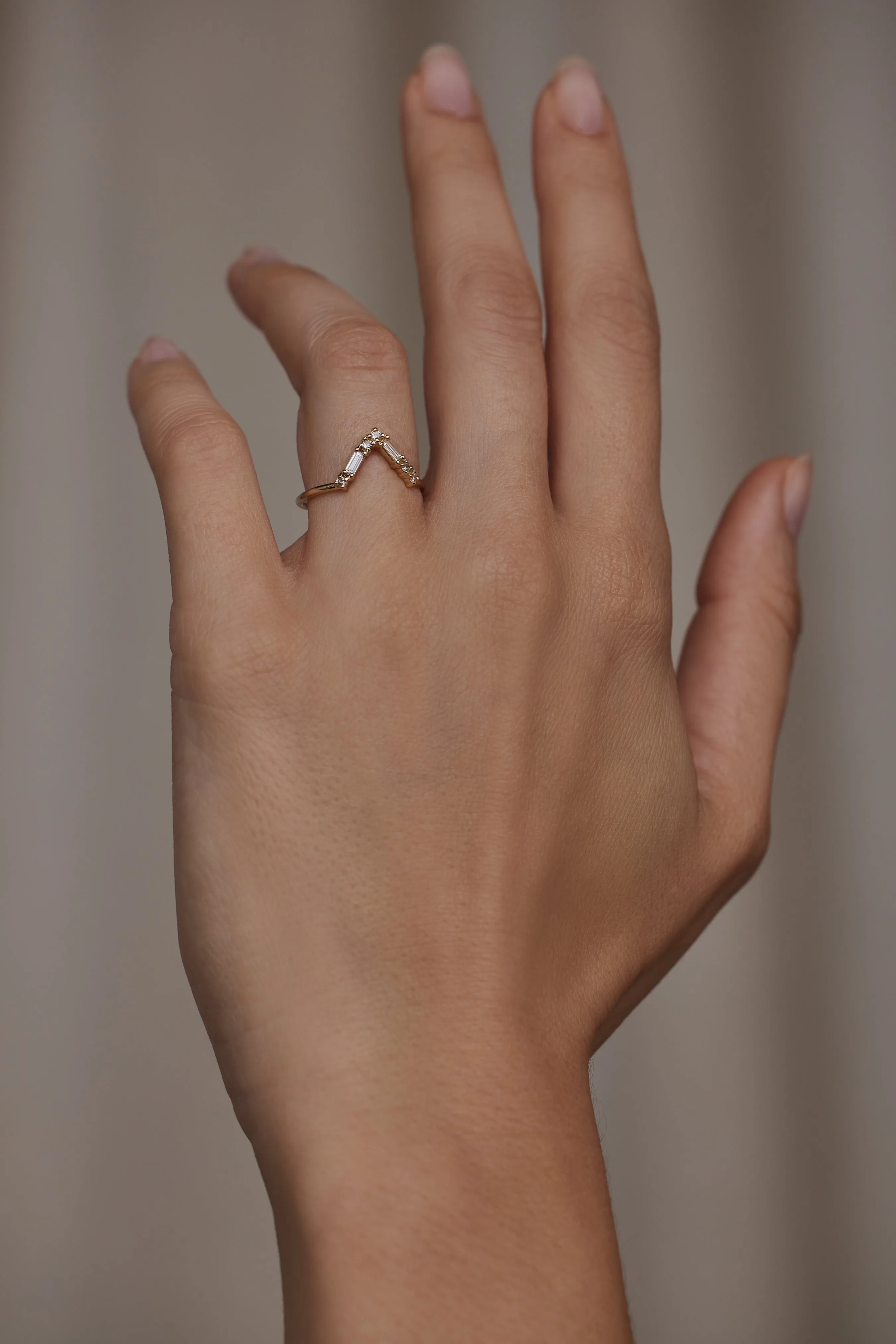 Diamond Triangle Pillar Ring sold by WWAKE product image thumbnail 4