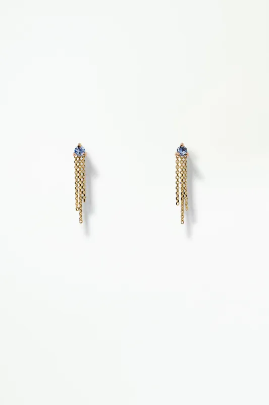 Blue Sapphire Mist Earring - Single sold by WWAKE