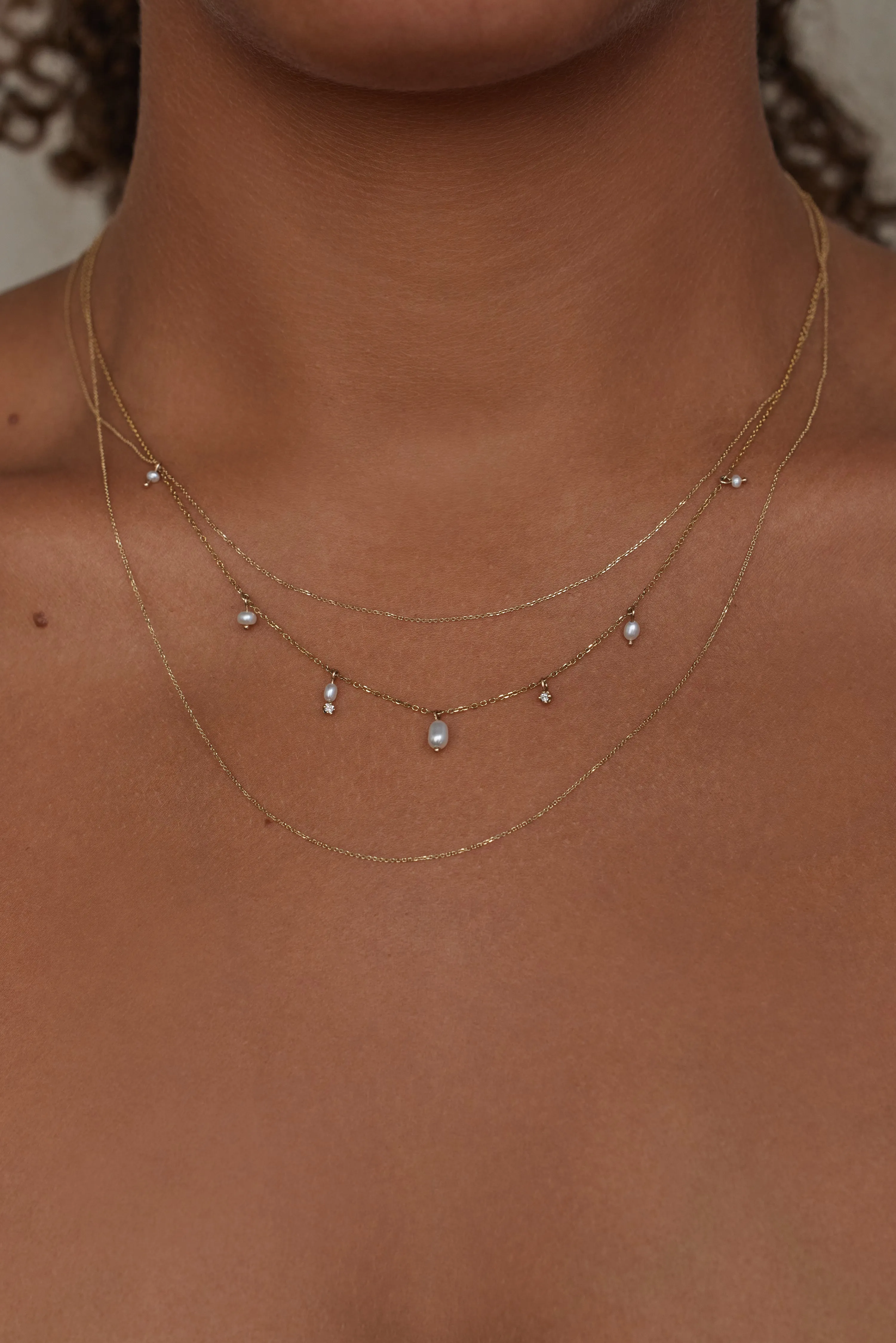 Pearl and Diamond Cascade Necklace sold by WWAKE product image thumbnail 2