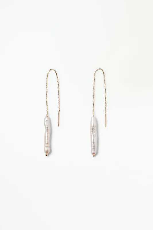 Stem Pearl Threader Earring - Single sold by WWAKE