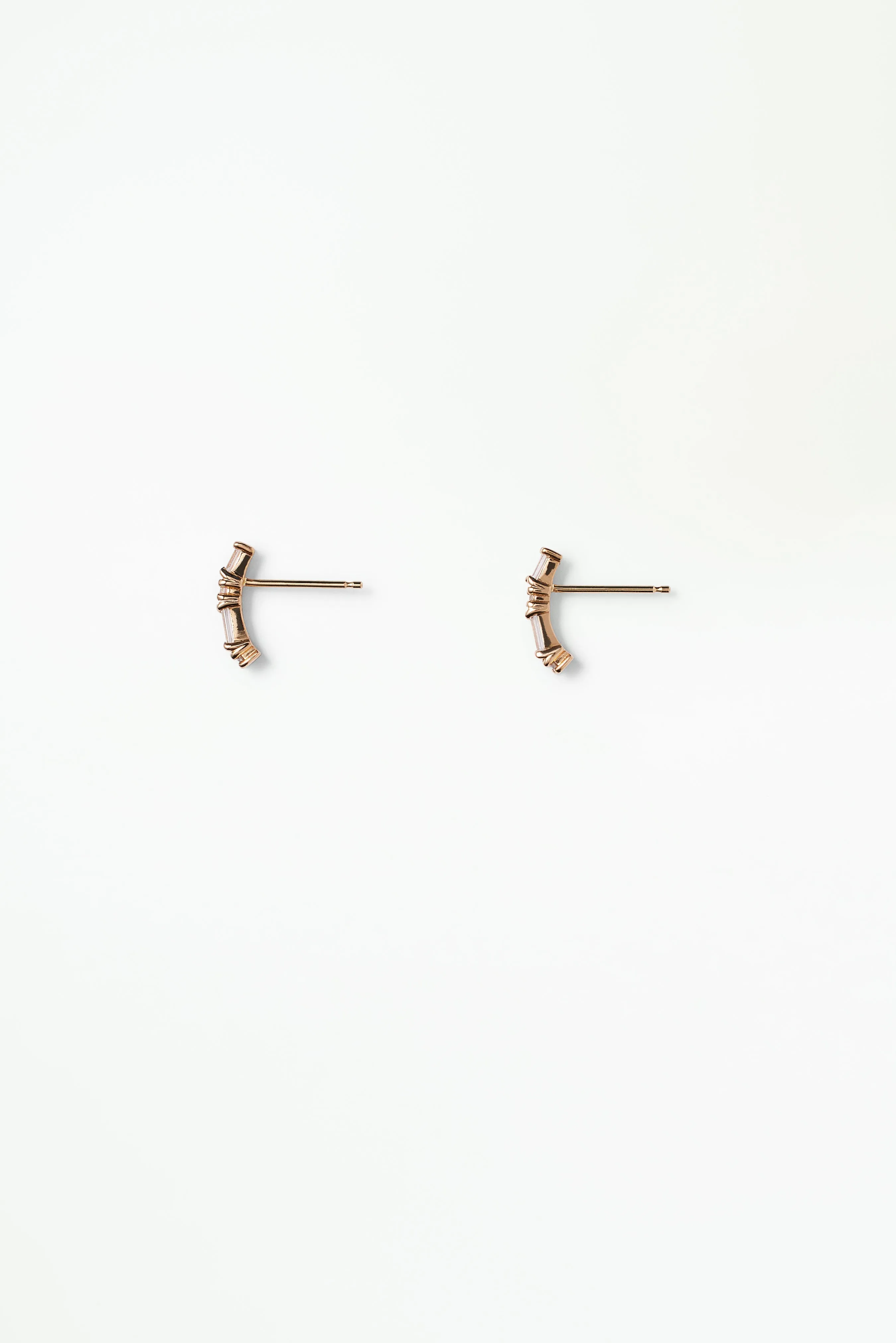 Diamond Pillar Huggie Earring - Single sold by WWAKE product image thumbnail 3