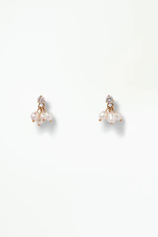 Diamond and Pearl Cloudburst Earring - Single sold by WWAKE