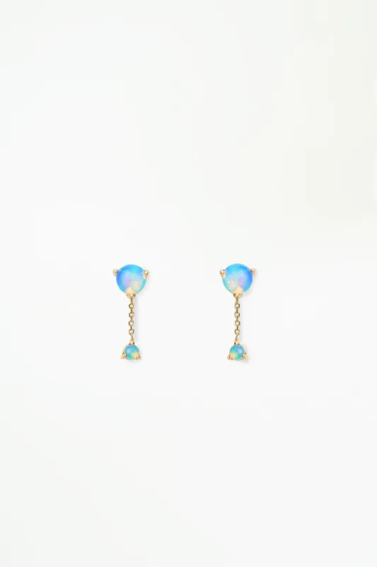 Opal Large Two-Step Chain Earring - Single sold by WWAKE