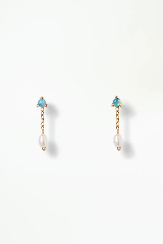 Large Opal and Pearl Shower Earring - Single sold by WWAKE