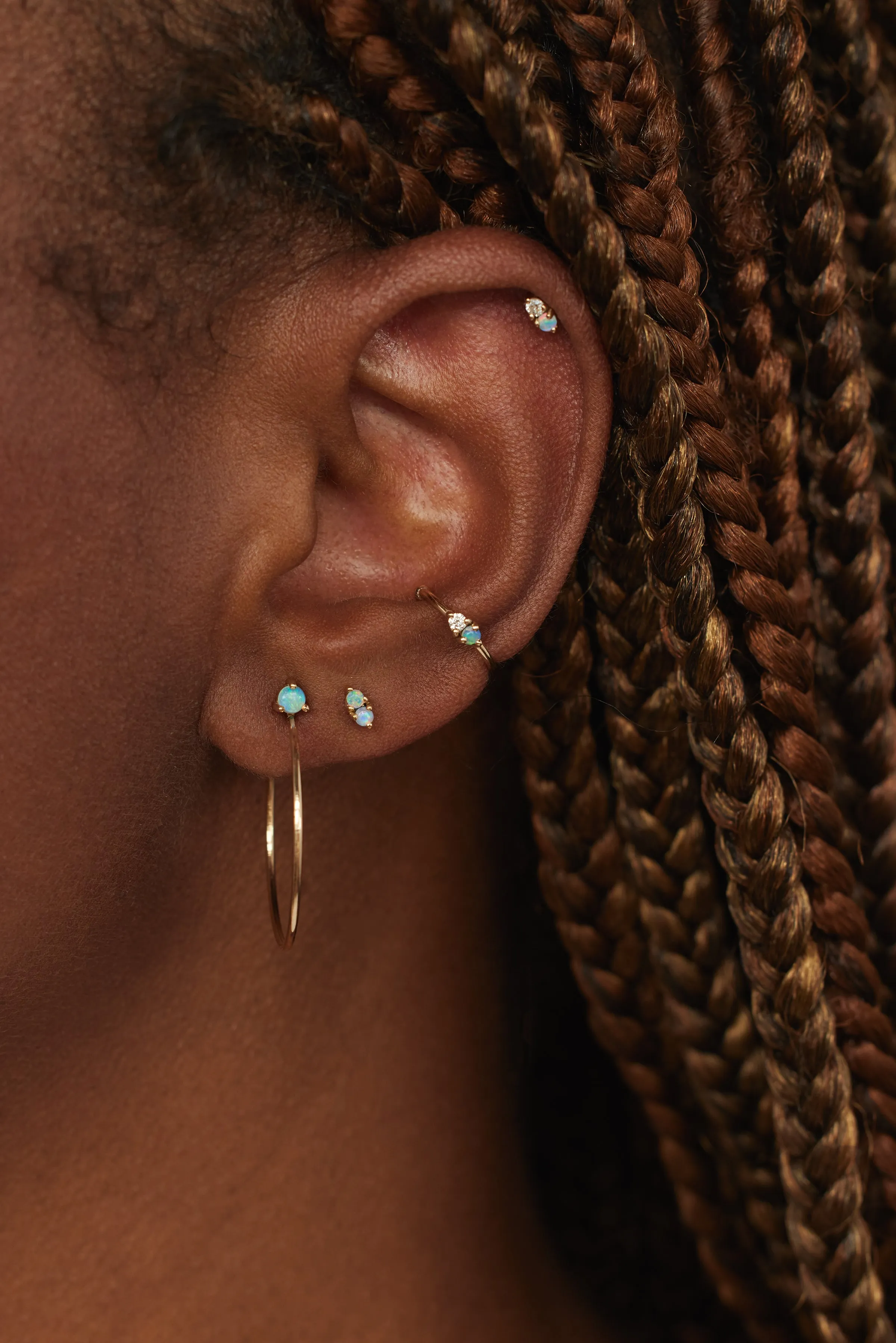 Opal and Diamond Two-Step Ear Cuff sold by WWAKE product image thumbnail 4