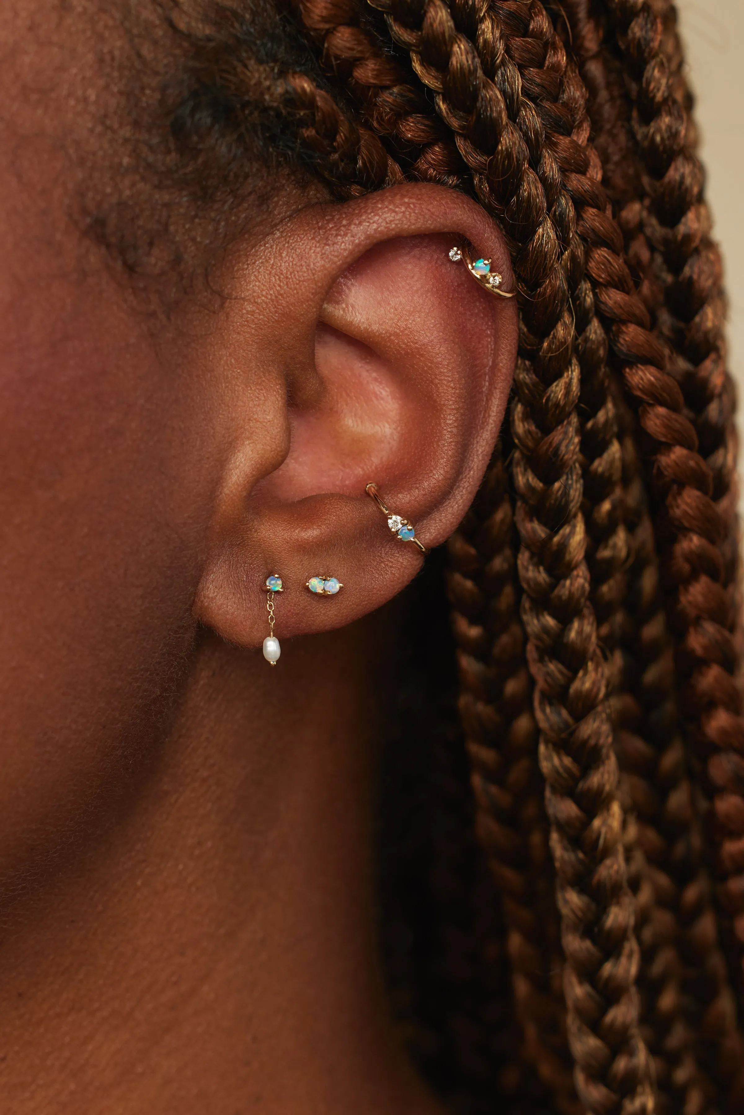 Opal and Diamond Two-Step Ear Cuff sold by WWAKE product image thumbnail 2