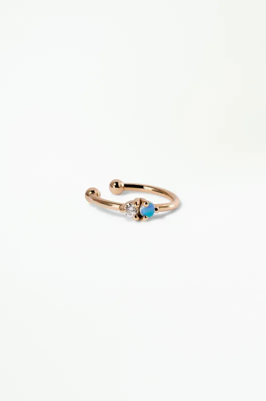 Opal and Diamond Two-Step Ear Cuff sold by WWAKE