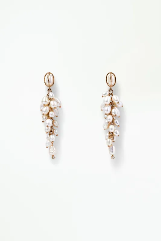 Shadow Diamond & Pearl Earring - Single sold by WWAKE