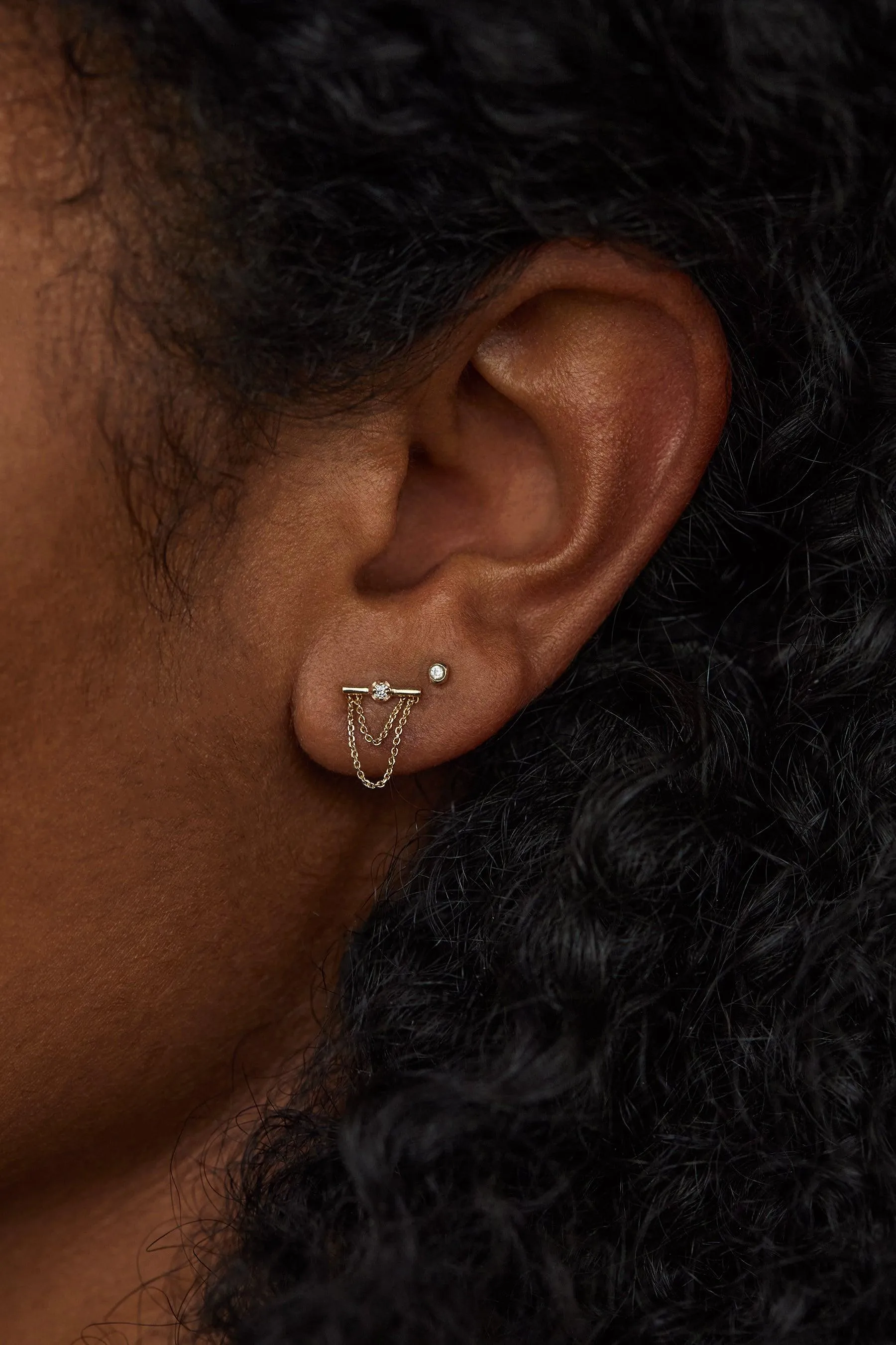 Diamond Linn Earring - Single sold by WWAKE product image thumbnail 2