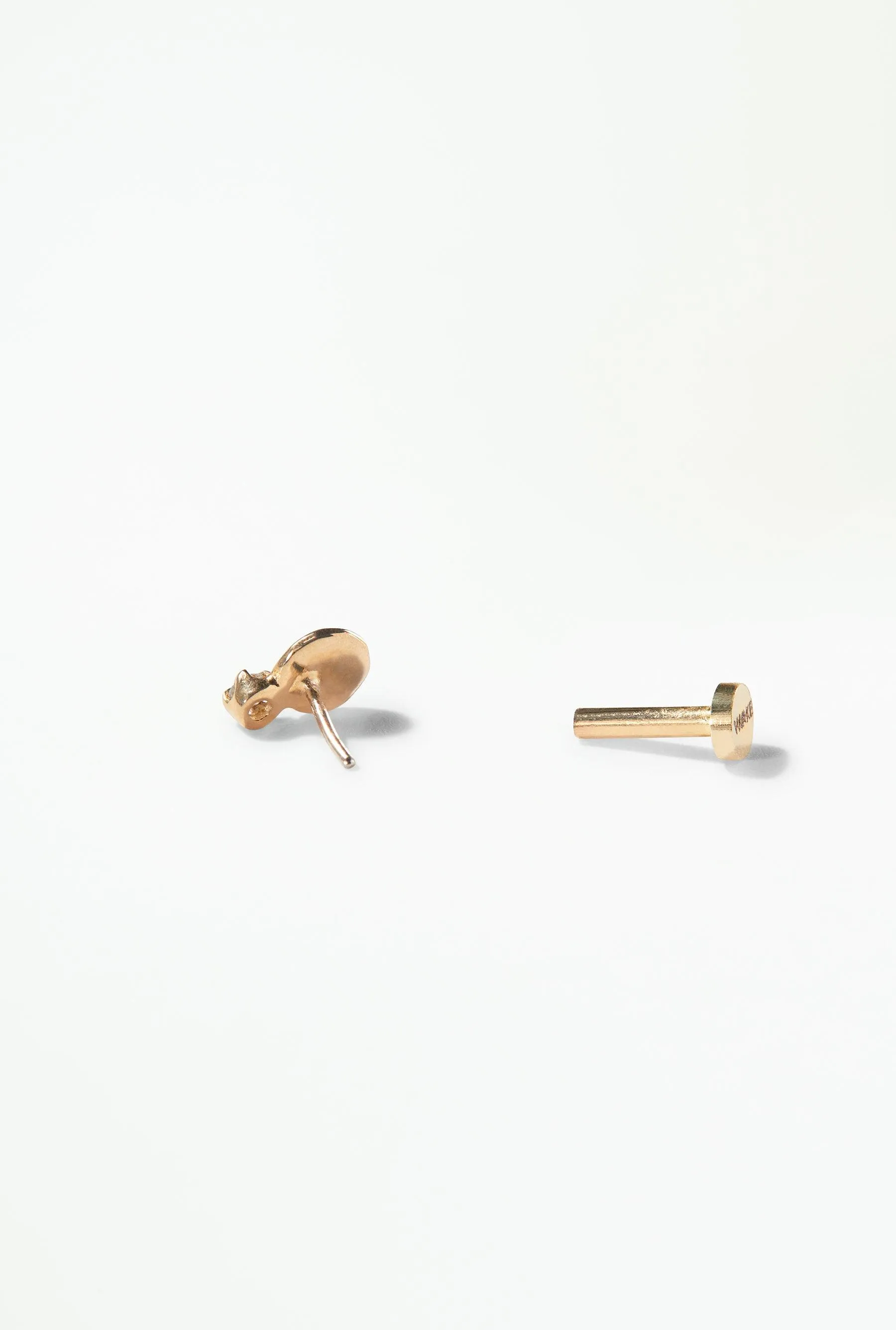 Small Diamond Disc Stud Flat Back Earring sold by WWAKE product image thumbnail 3