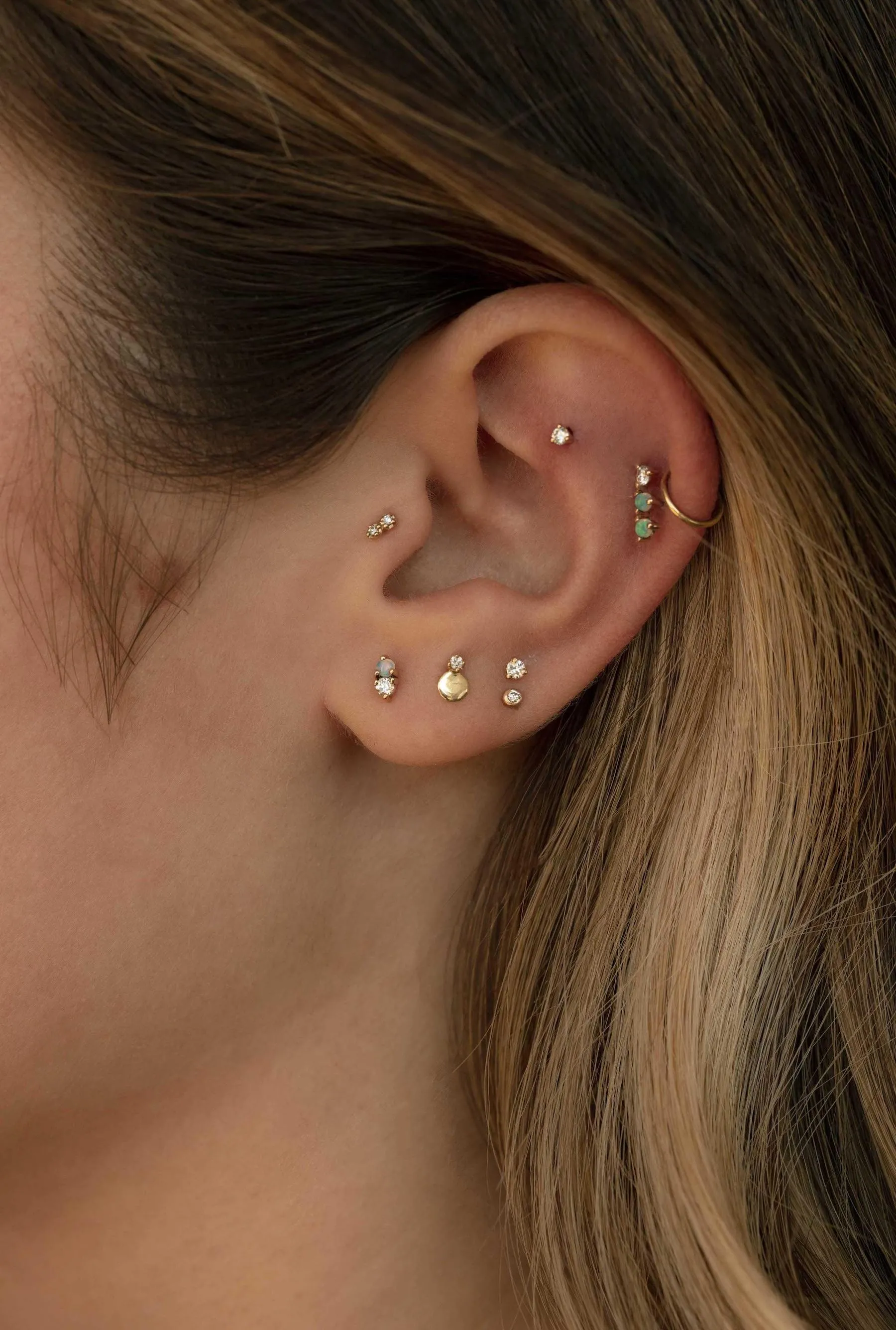 Small Brilliant Diamond Stud Flat Back Earring sold by WWAKE product image thumbnail 4