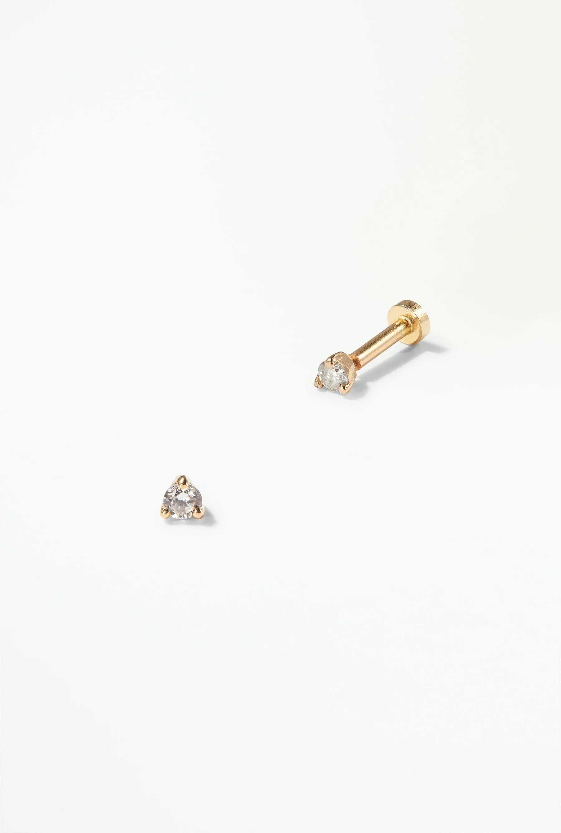 Small Brilliant Diamond Stud Flat Back Earring sold by WWAKE