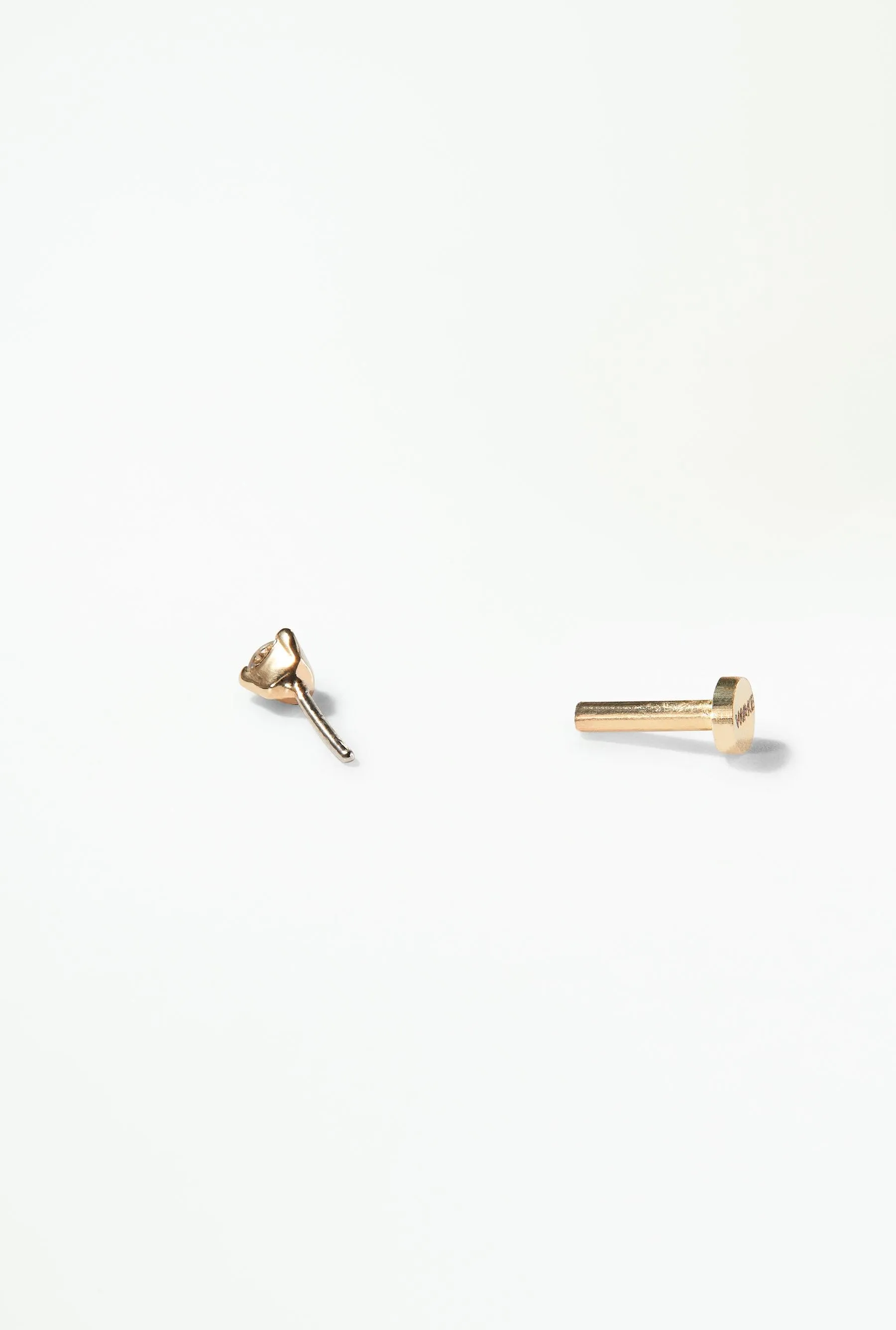 Small Brilliant Diamond Stud Flat Back Earring sold by WWAKE product image thumbnail 3