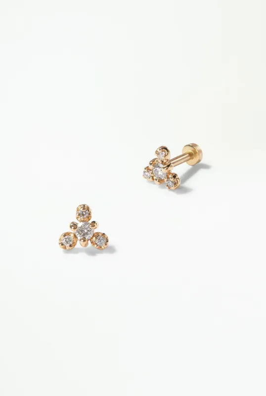 Diamond Burst Flat Back Earring made by WWAKE