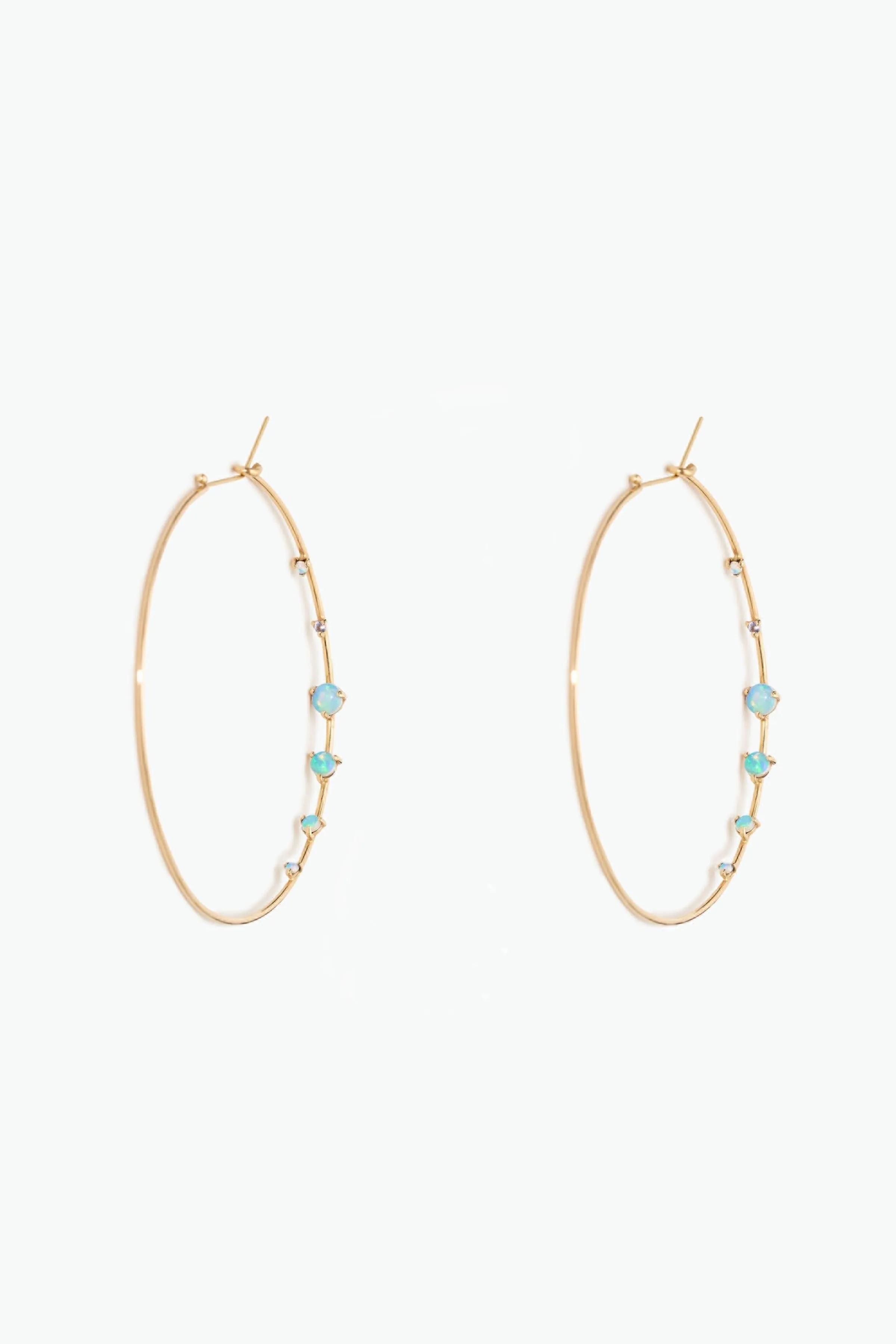 Medium Opal and Diamond Counting Hoops sold by WWAKE