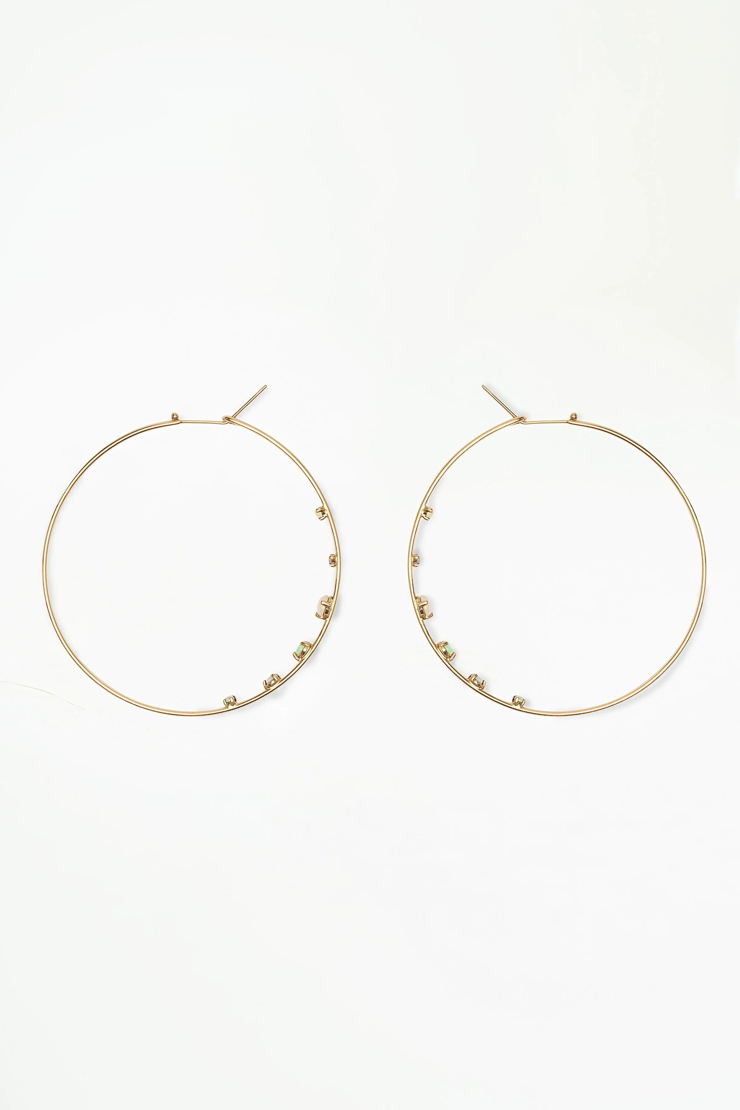 Medium Opal and Diamond Counting Hoops sold by WWAKE product image thumbnail 3