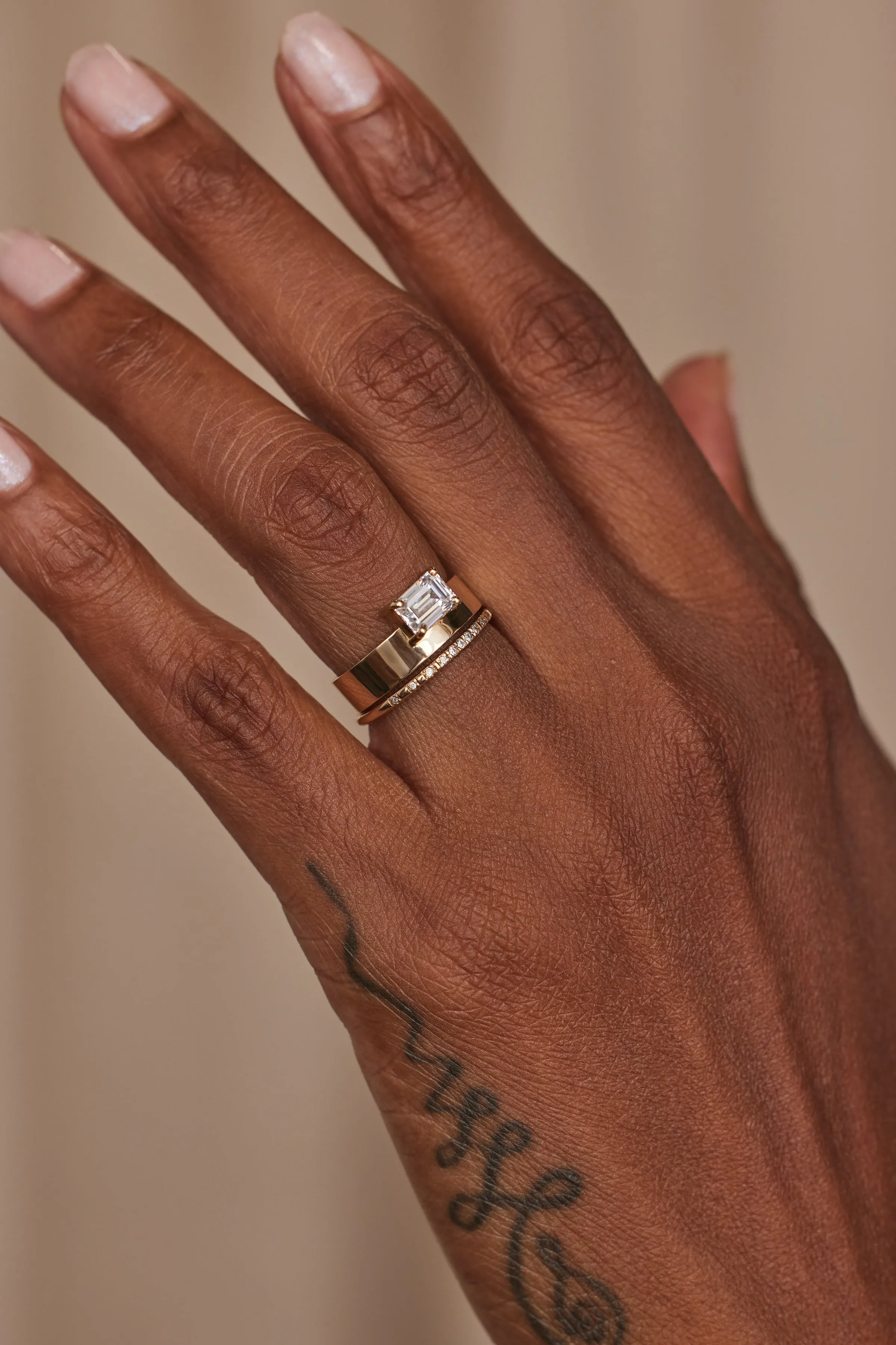 Small Micropave Diamond Graduated Band sold by WWAKE product image thumbnail 4