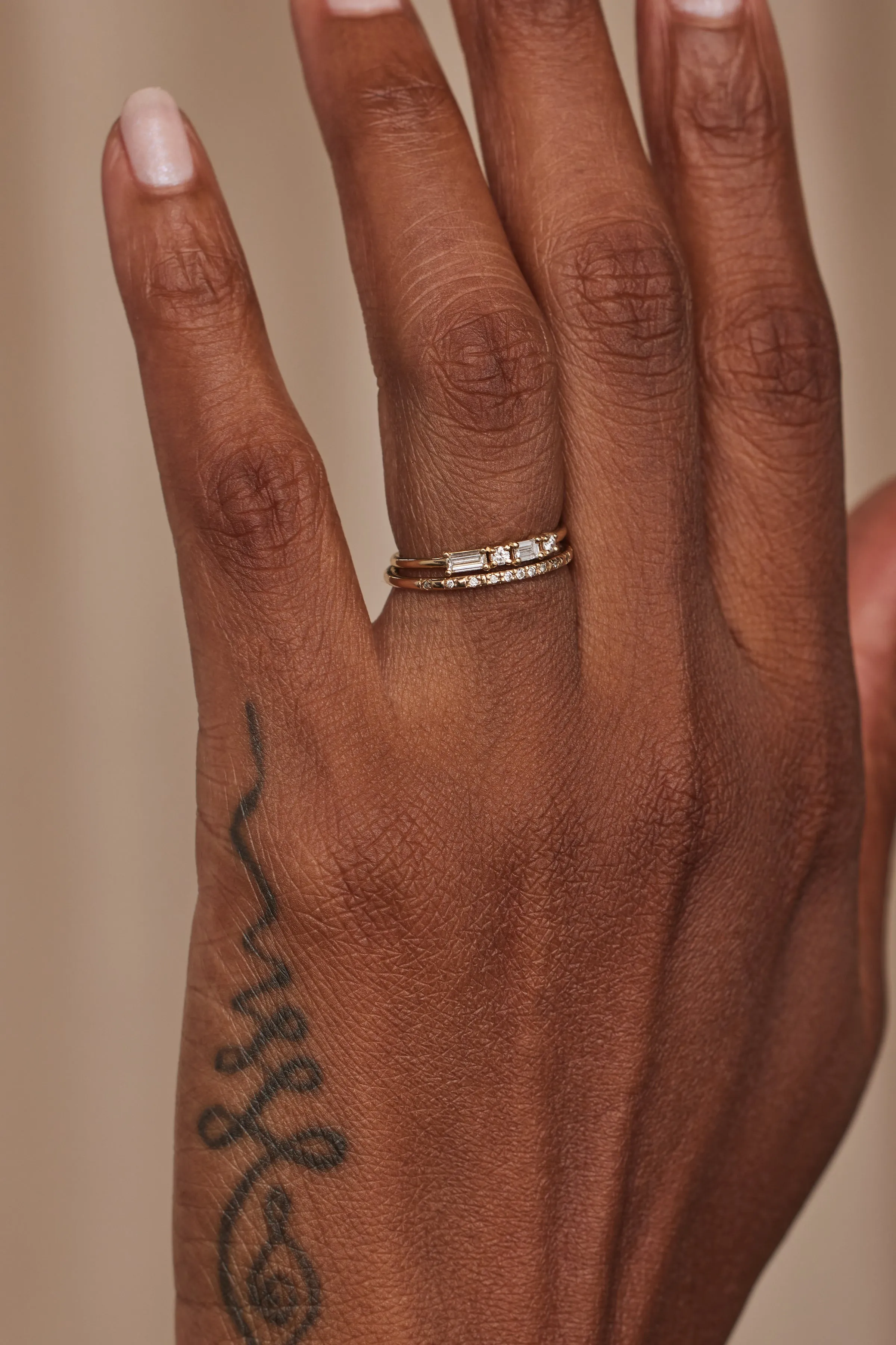 Small Micropave Diamond Graduated Band sold by WWAKE product image thumbnail 3