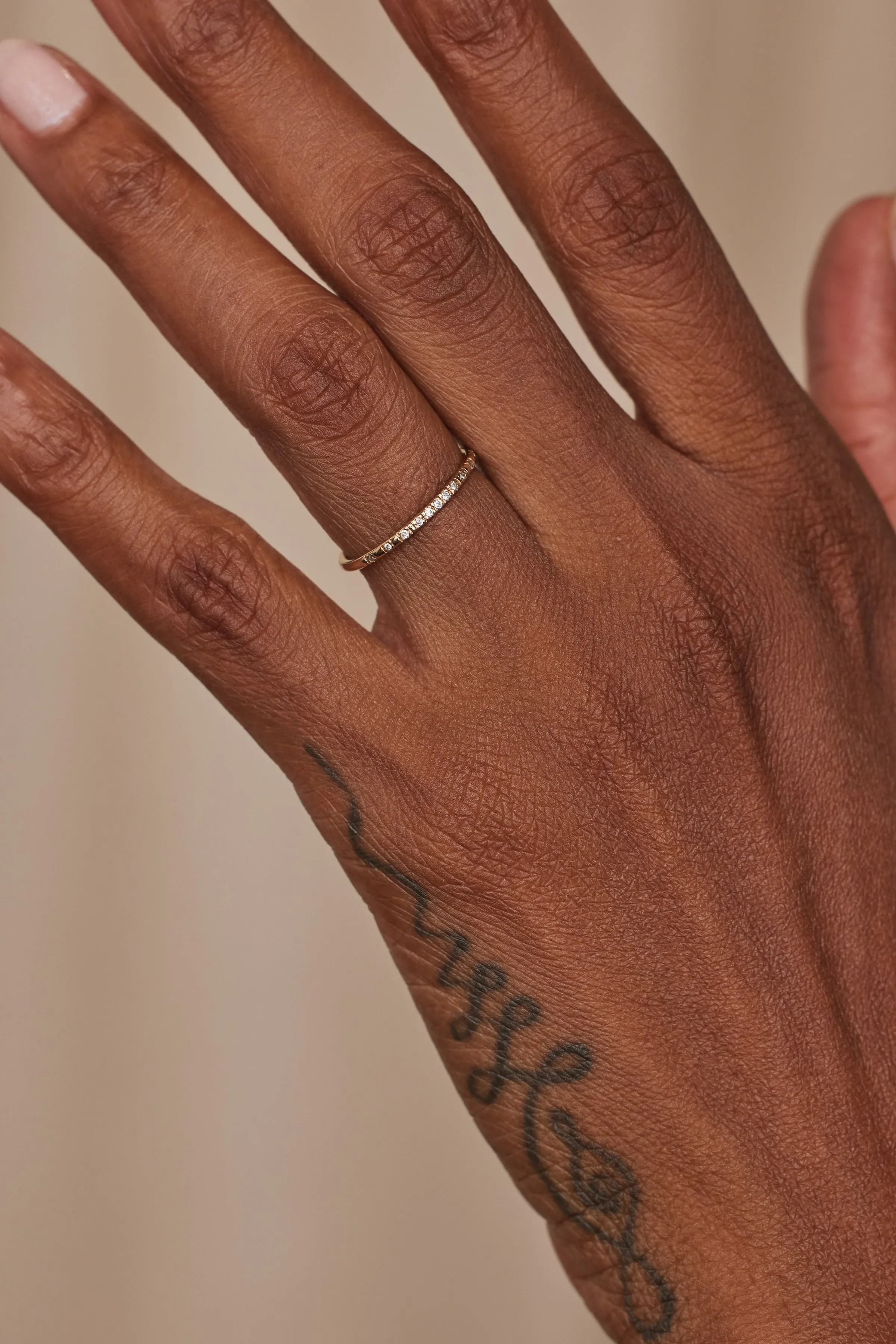 Small Micropave Diamond Graduated Band sold by WWAKE product image thumbnail 2