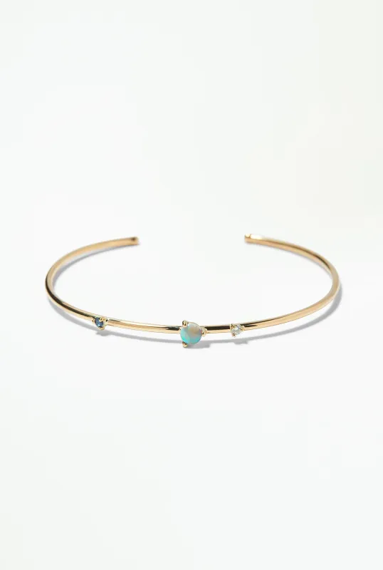 Opal Three-Stone Cuff Bracelet made by WWAKE