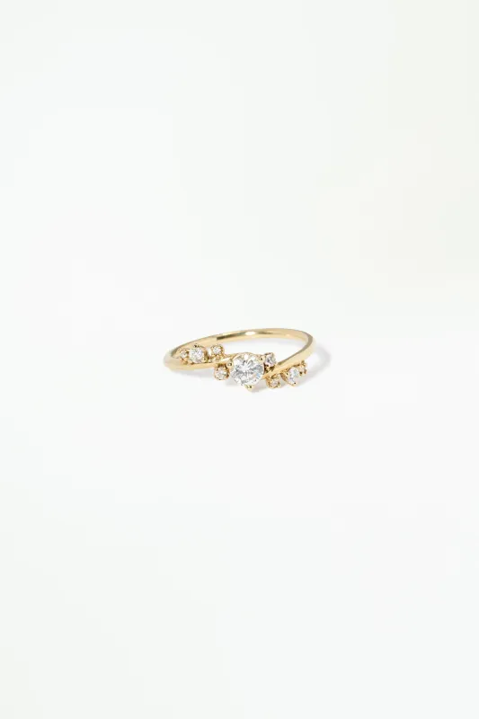 Organic Crossover Diamond Ring made by WWAKE