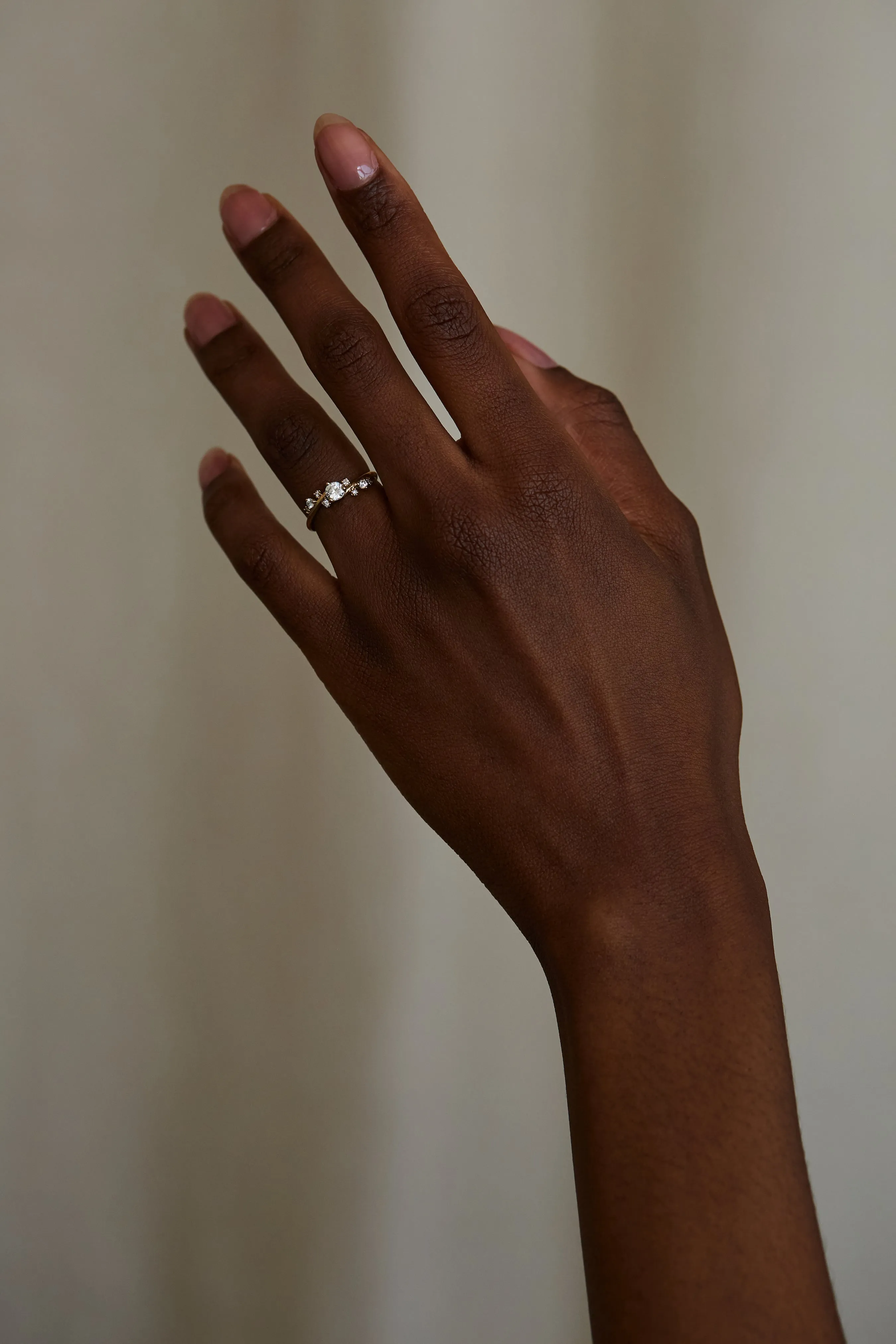 Round Cut Diamond Organic Crossover Ring sold by WWAKE product image thumbnail 2