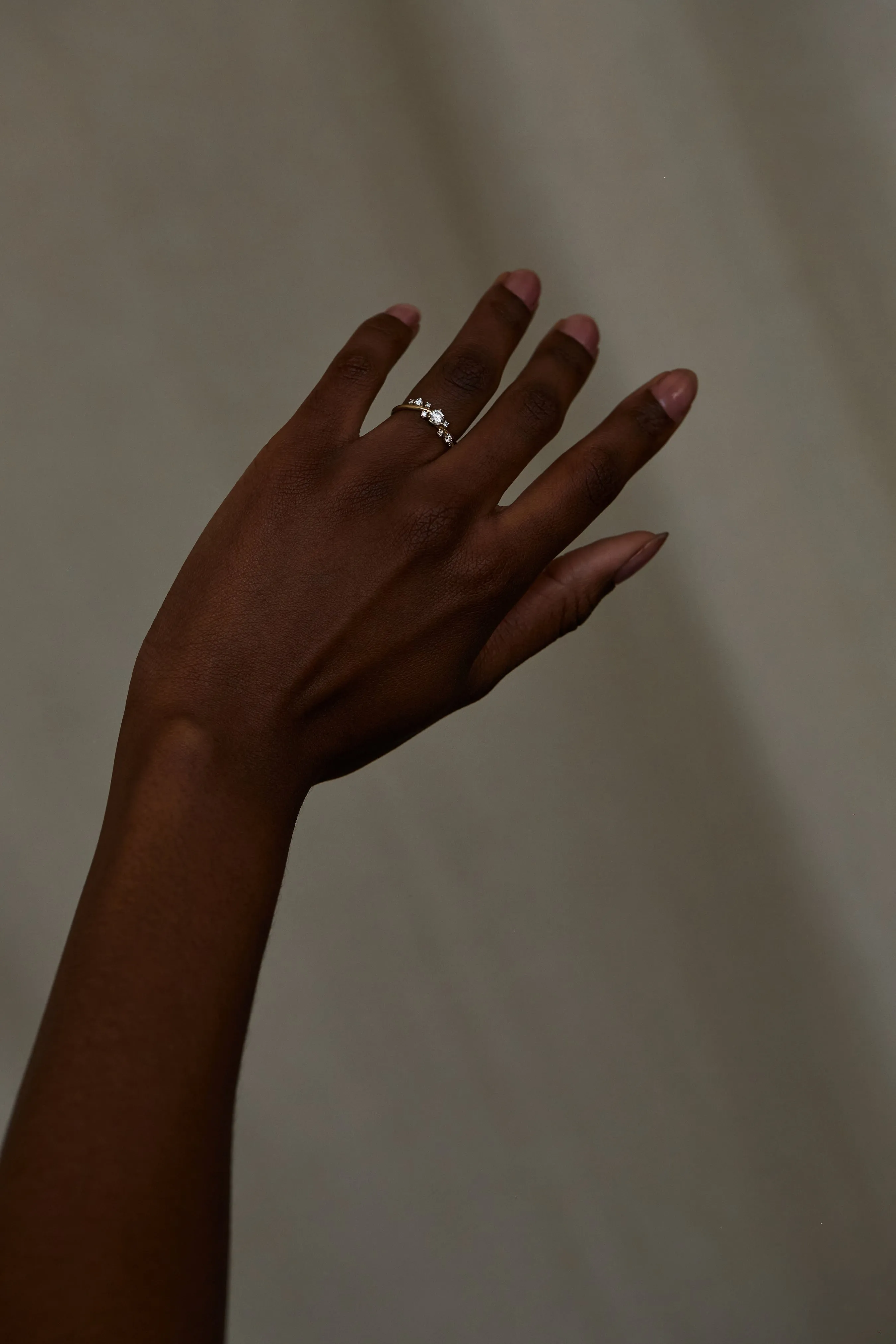 Round Cut Diamond Organic Crossover Ring sold by WWAKE product image thumbnail 3