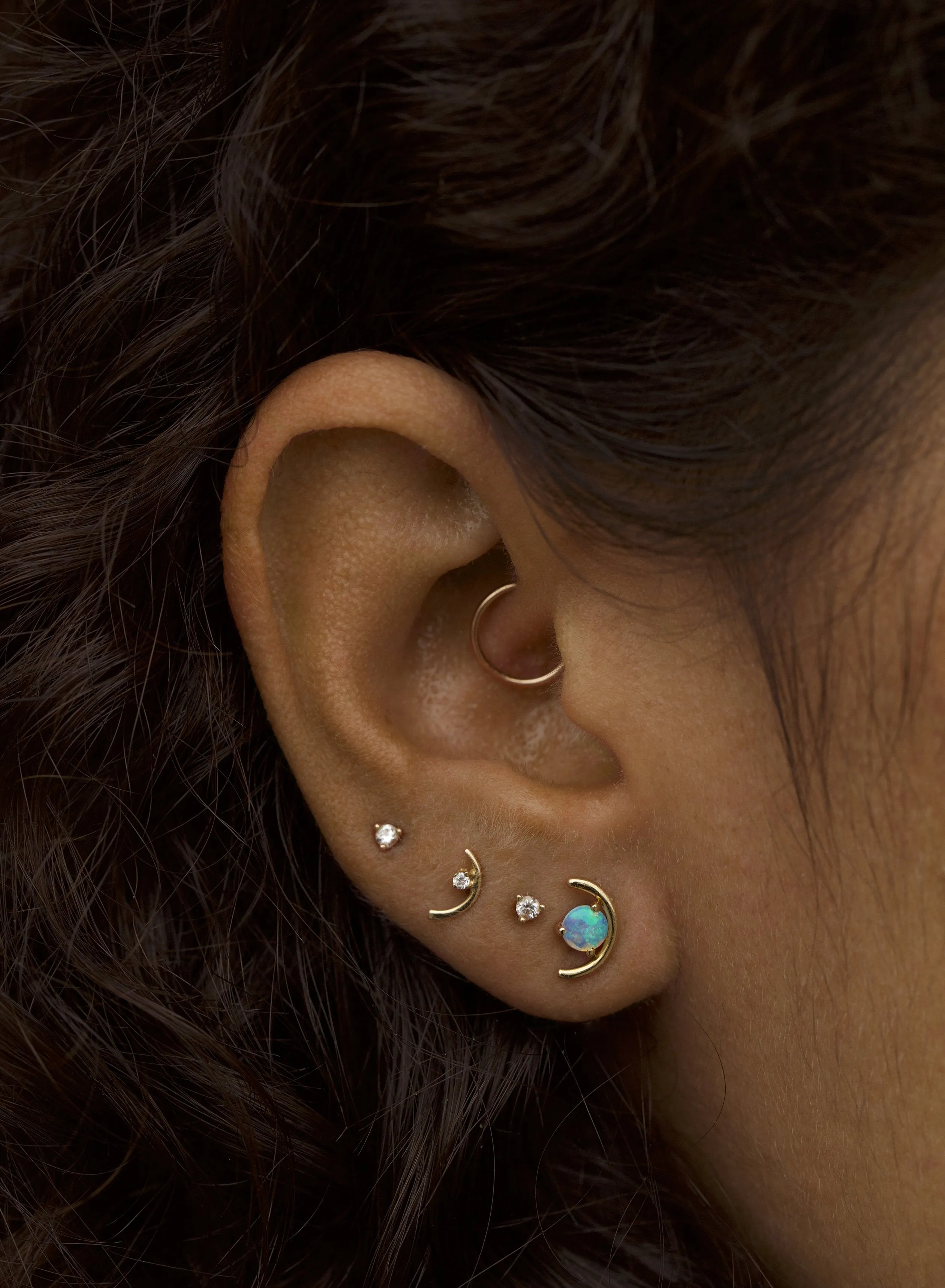 Large Opal Arc Earring - Single sold by WWAKE product image thumbnail 2