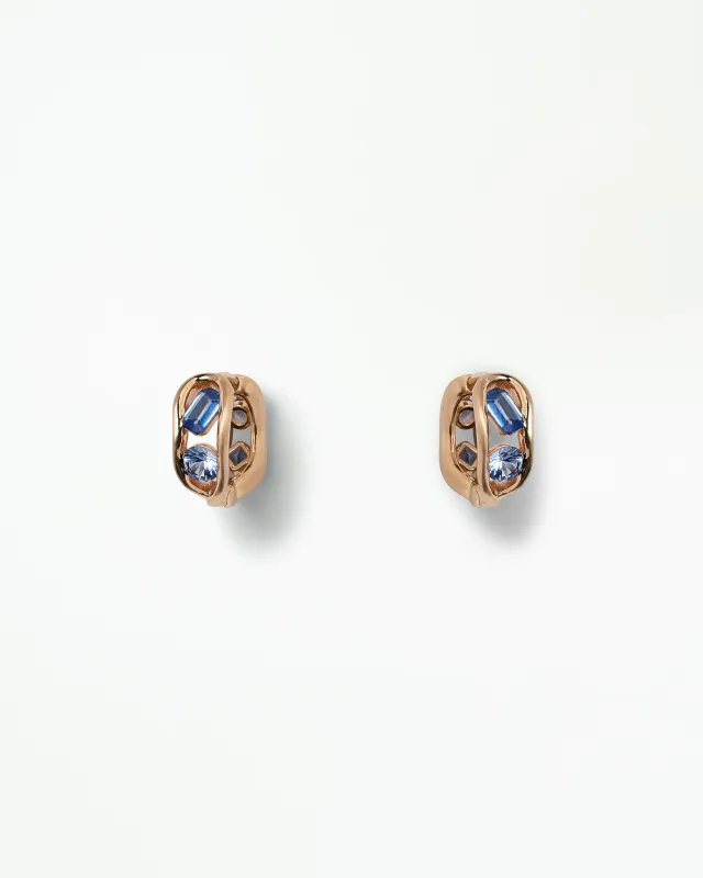 Sapphire Flow Hoops - Pair made by WWAKE