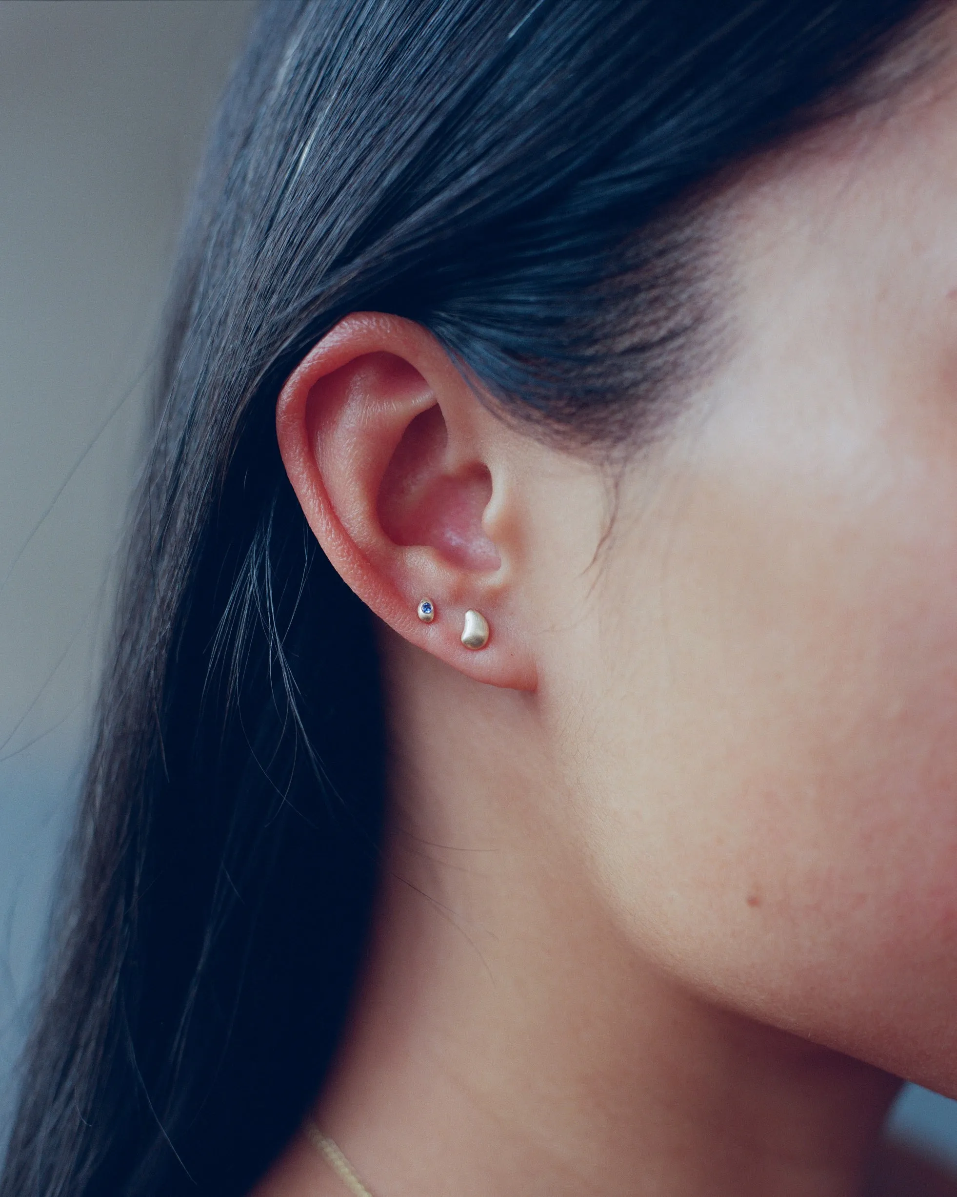 Sapphire Bean Earrings - Pair sold by WWAKE product image thumbnail 3