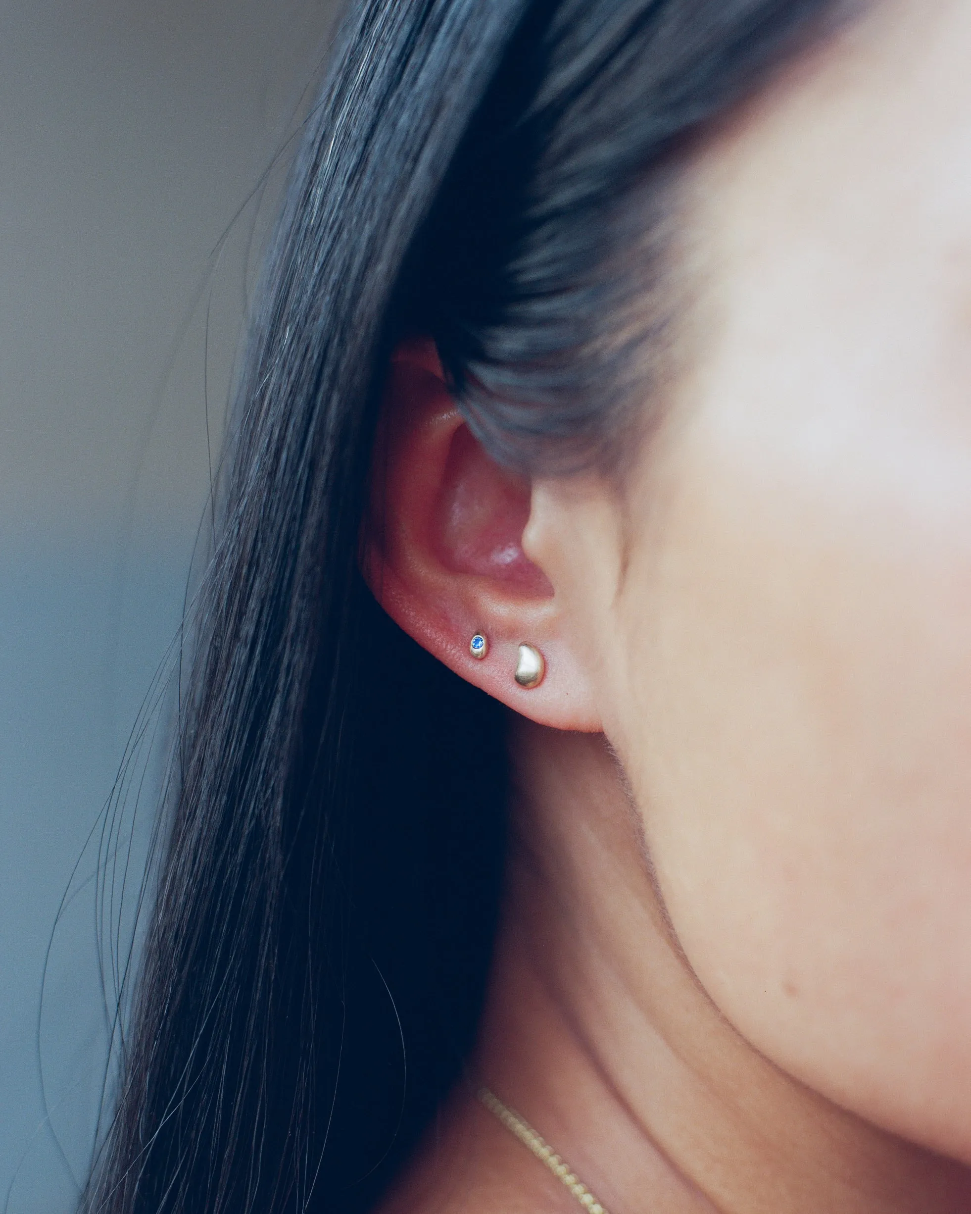 Sapphire Bean Earrings - Pair sold by WWAKE product image thumbnail 4