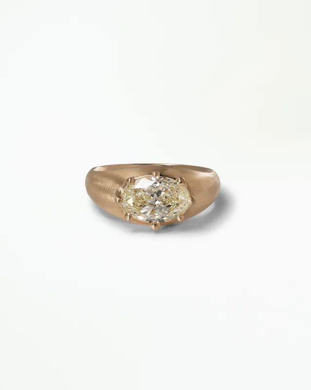 One of a Kind Oval Diamond Beaded Signet Ring No. 1 sold by WWAKE