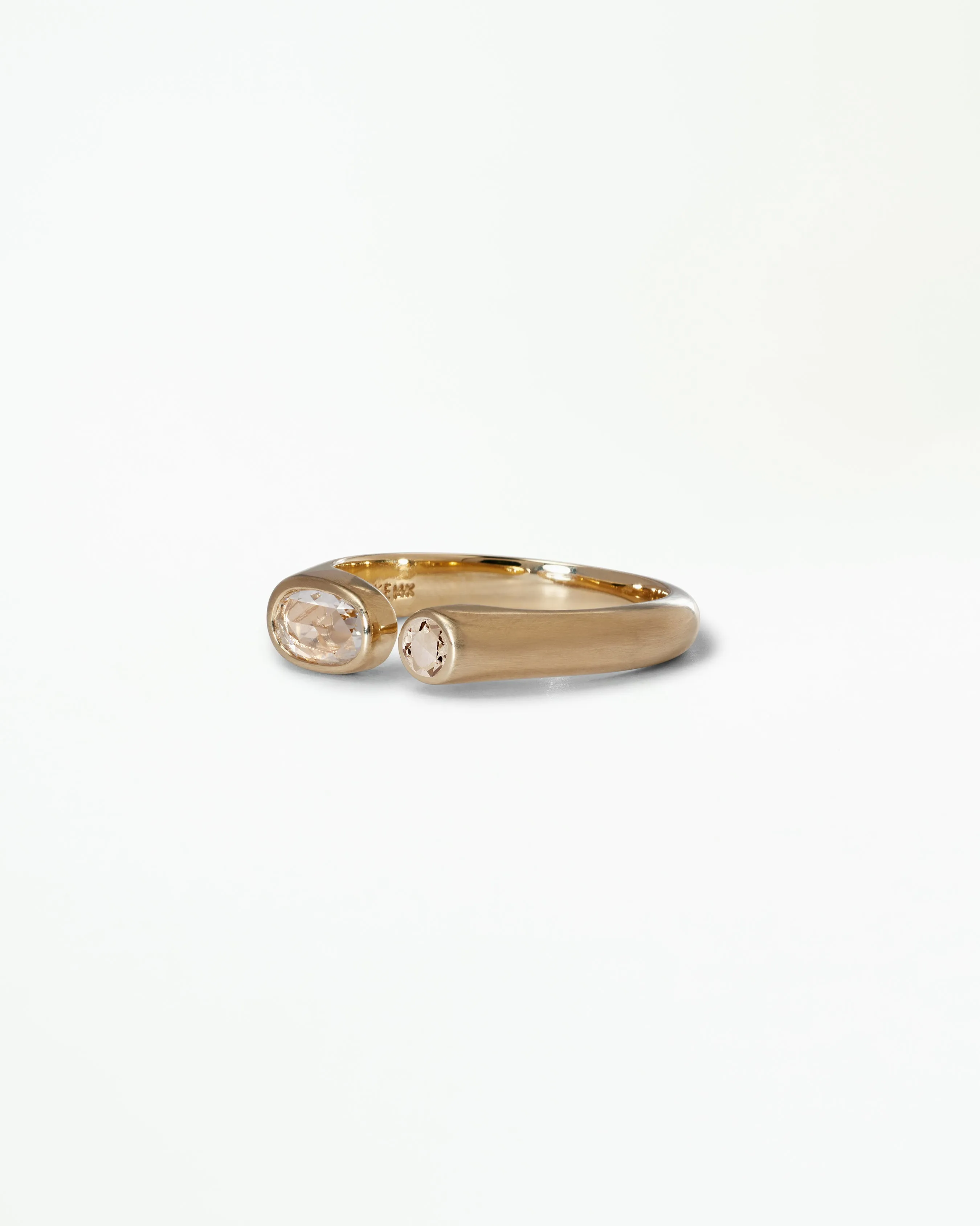 One of a Kind Oval Rose Cut Diamond Dyad Signet Ring sold by WWAKE product image thumbnail 3