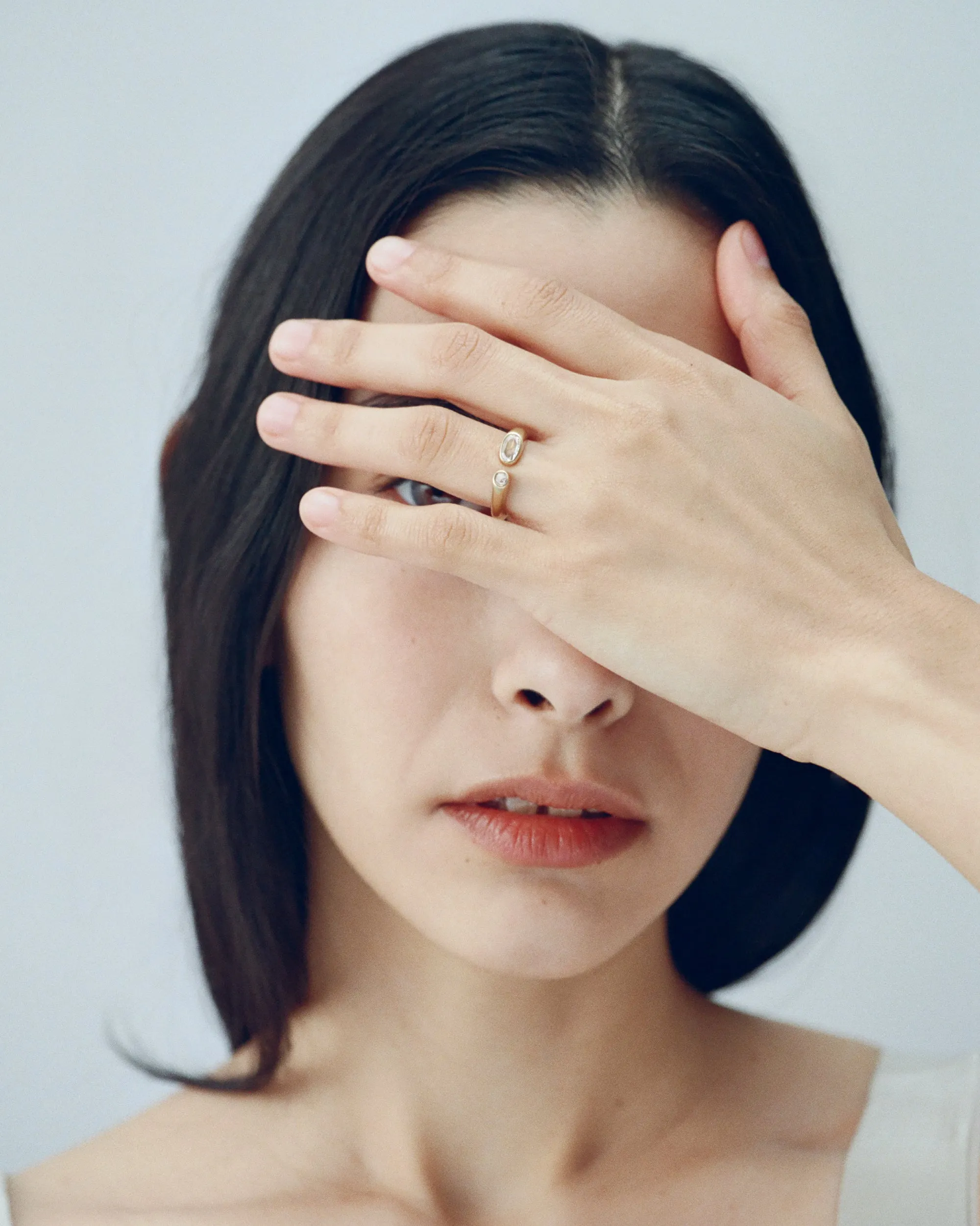 One of a Kind Oval Rose Cut Diamond Dyad Signet Ring sold by WWAKE product image thumbnail 4