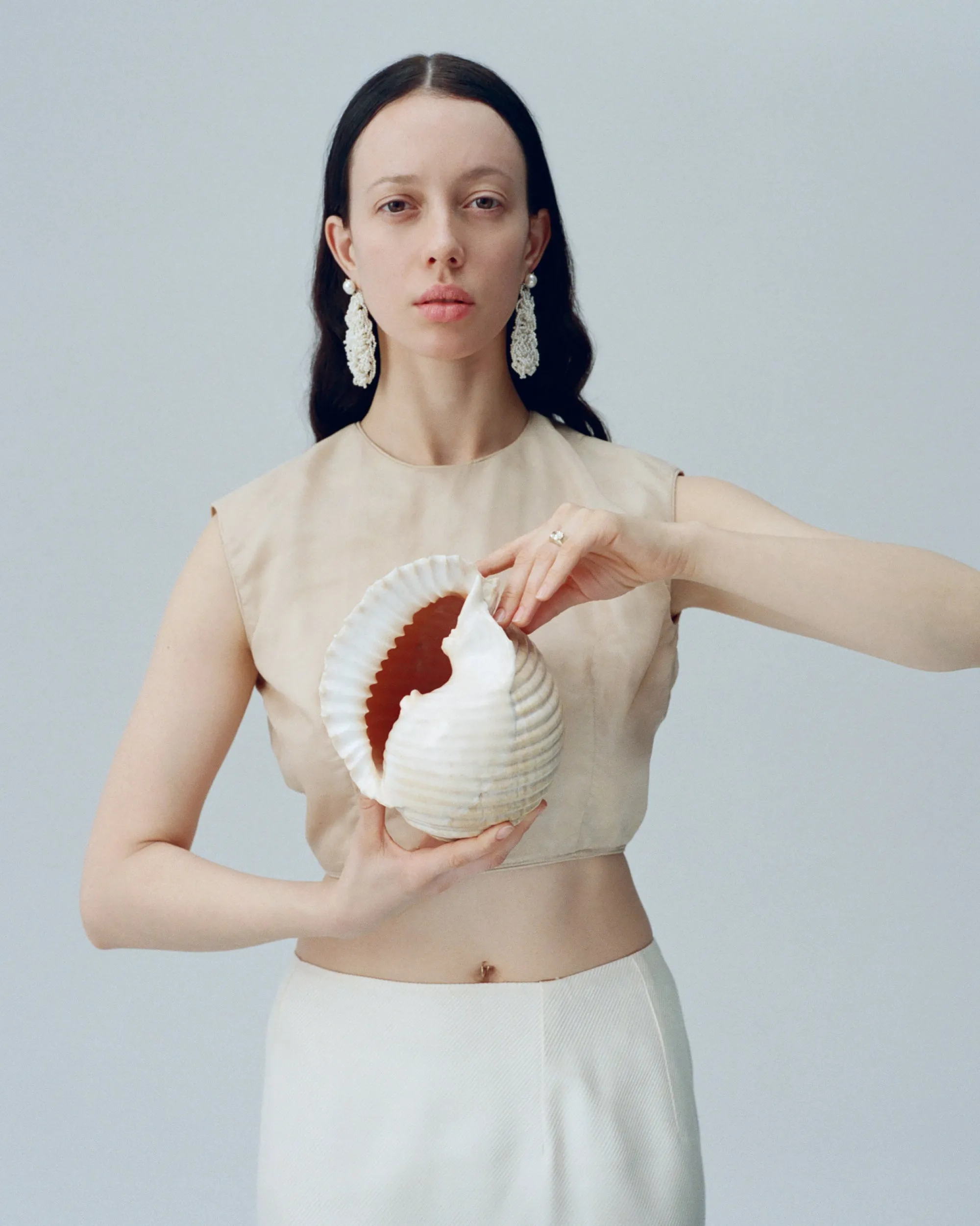 Large Crocheted Pearl Earrings - Pair sold by WWAKE product image thumbnail 3