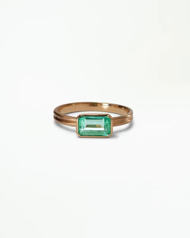 Emerald Cut Emerald Ridge Solitaire Ring No. 11 made by WWAKE