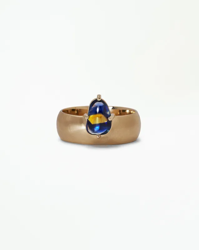 One of a Kind Cabochon Sapphire Monolith Ring No. 8 made by WWAKE