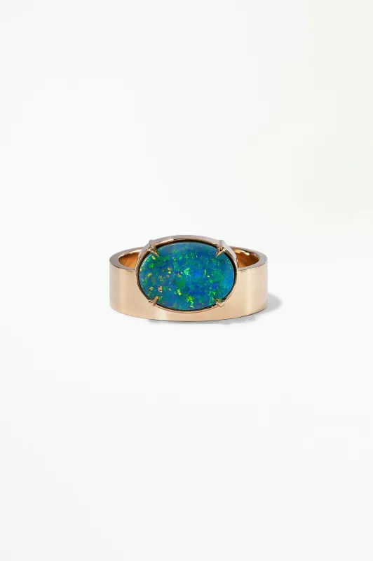 One of a Kind Black Opal Monolith Ring No. 17 made by WWAKE